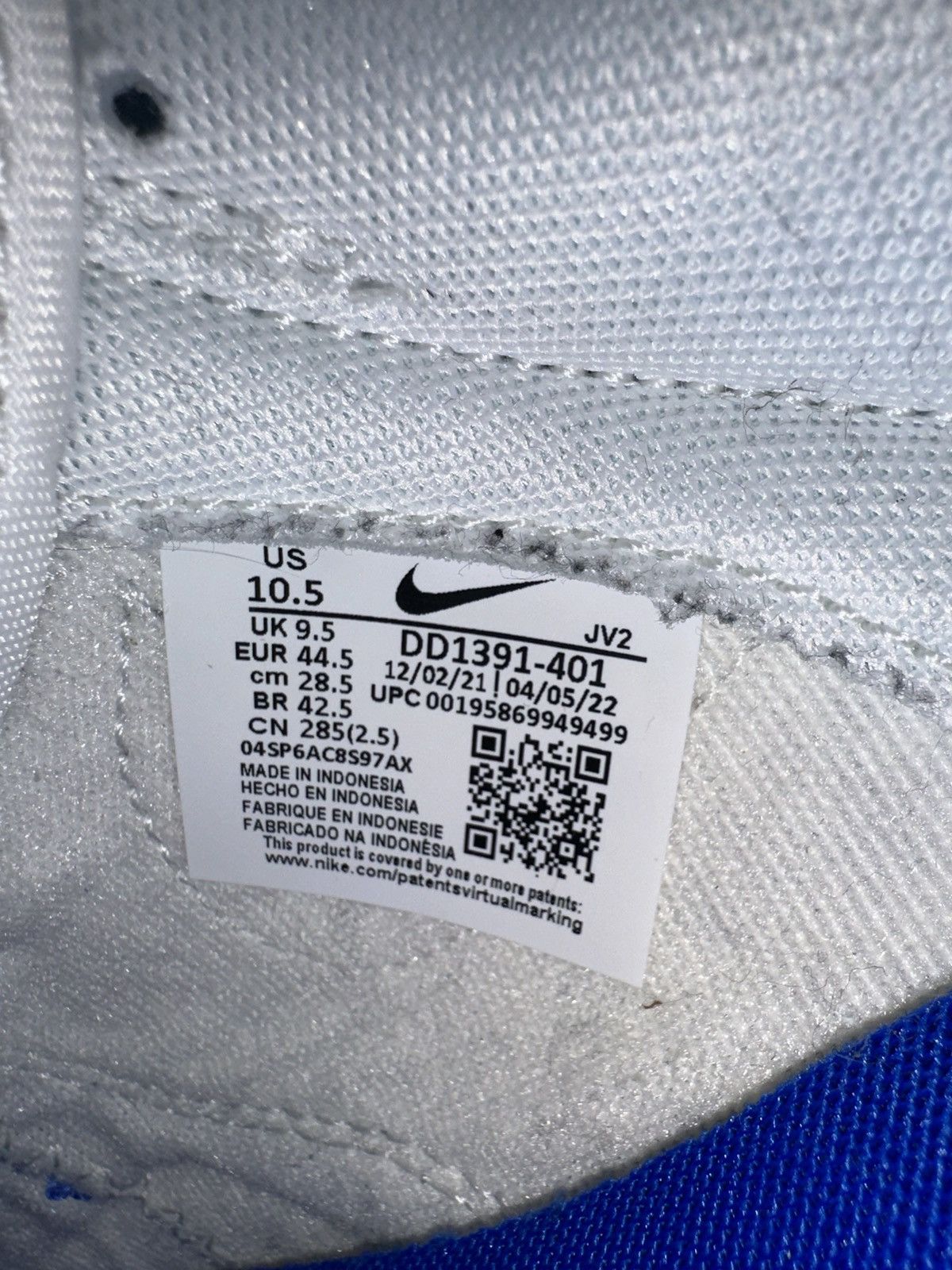 Nike Nike Dunk Low - Racer Blue White - 10.5 Size US 10.5 / EU 43-44 - 8 Thumbnail