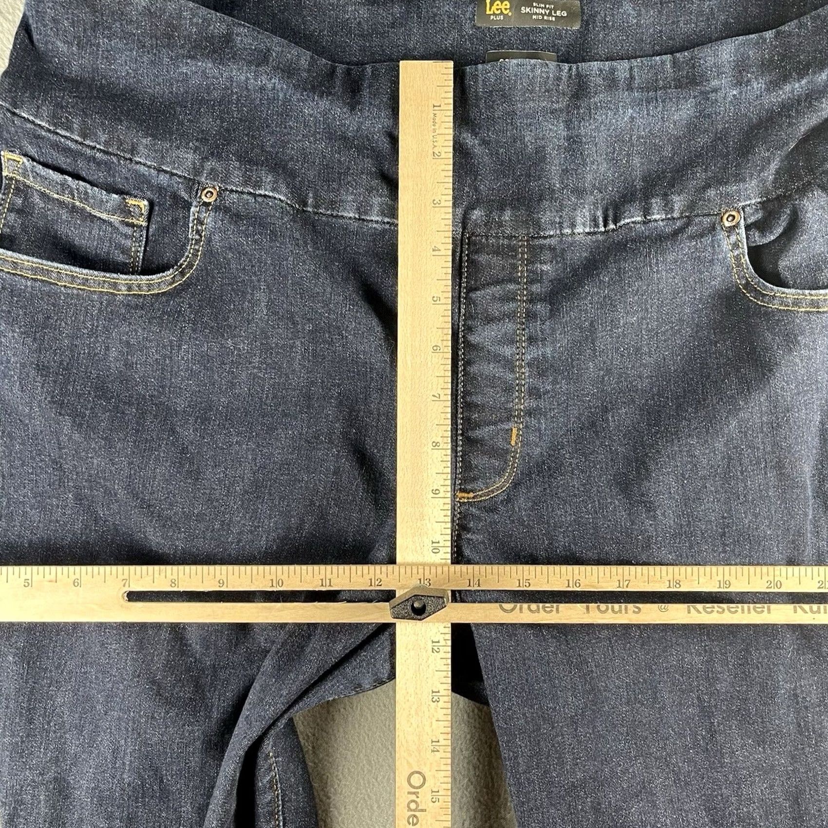 Lee Lee Plus Skinny Jeans Medium Wash Womens Pull-On Denim Size 40" / US 18 - 5 Thumbnail