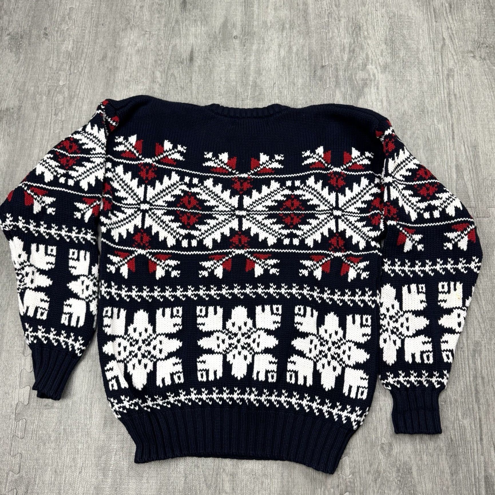Vintage VINTAGE Savile Row Sweater Mens XL Cotton Fair Isle Knit Heavyweight 80s Blue Pullover Holiday Size US XL / EU 56 / 4 - 7 Thumbnail