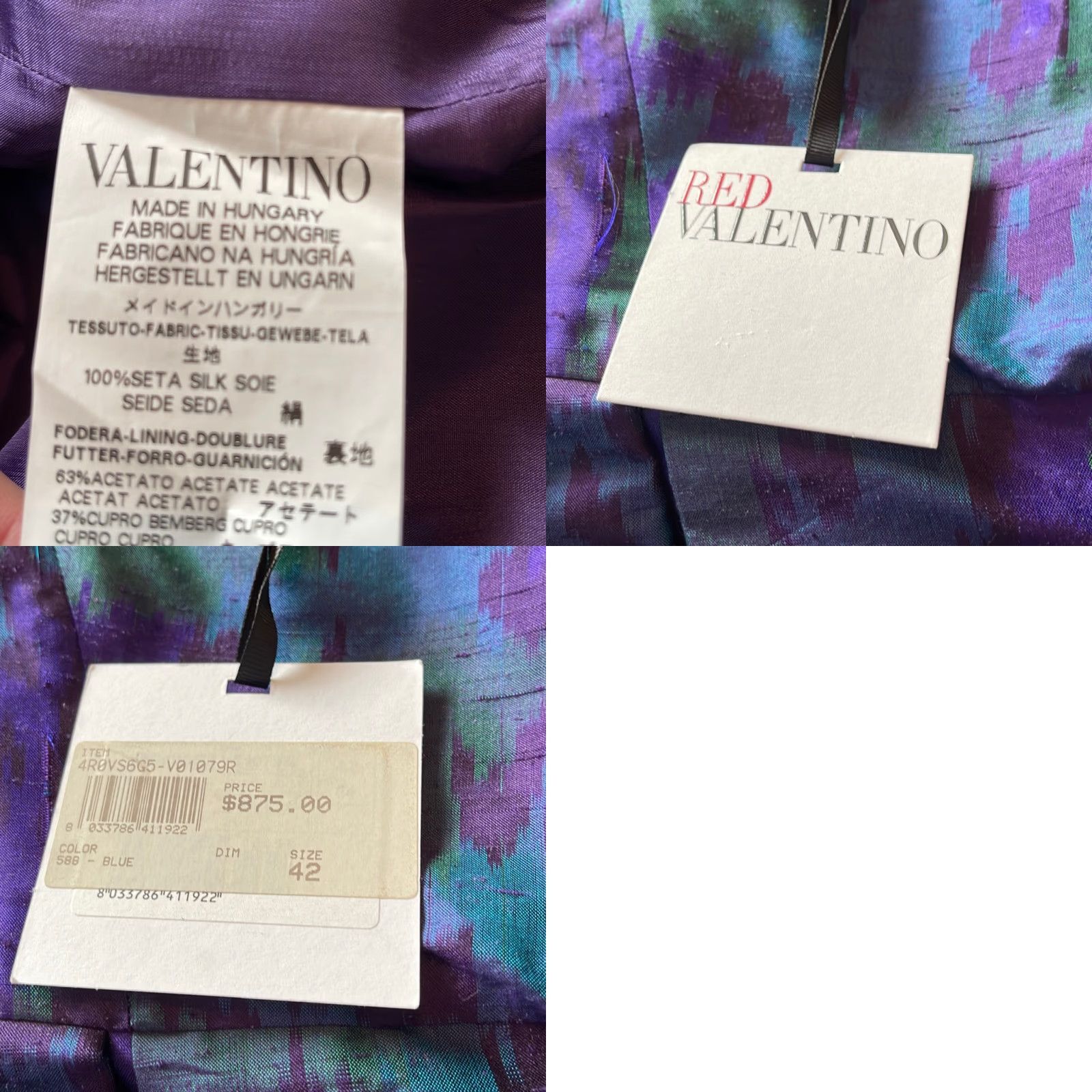 Vintage VINTAGE RED Valentino Women’s Silk Dress Midi Sleeveless Blue Purple A-Line 34" Blue Girls Womens (if applicable) Size M / US 6-8 / IT 42-44 - 8 Thumbnail