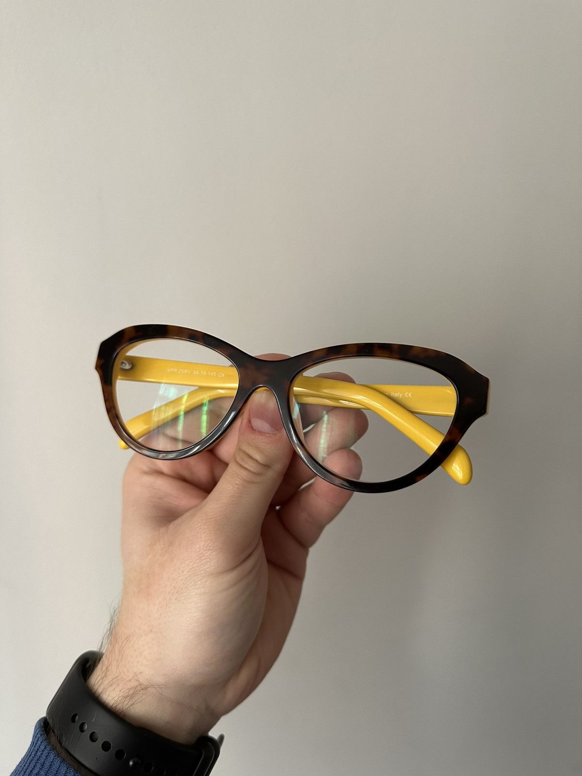 Prada Prada Cat Eye VPR 25RV Glasses Tortoise Yellow Italy Size ONE SIZE - 2 Thumbnail