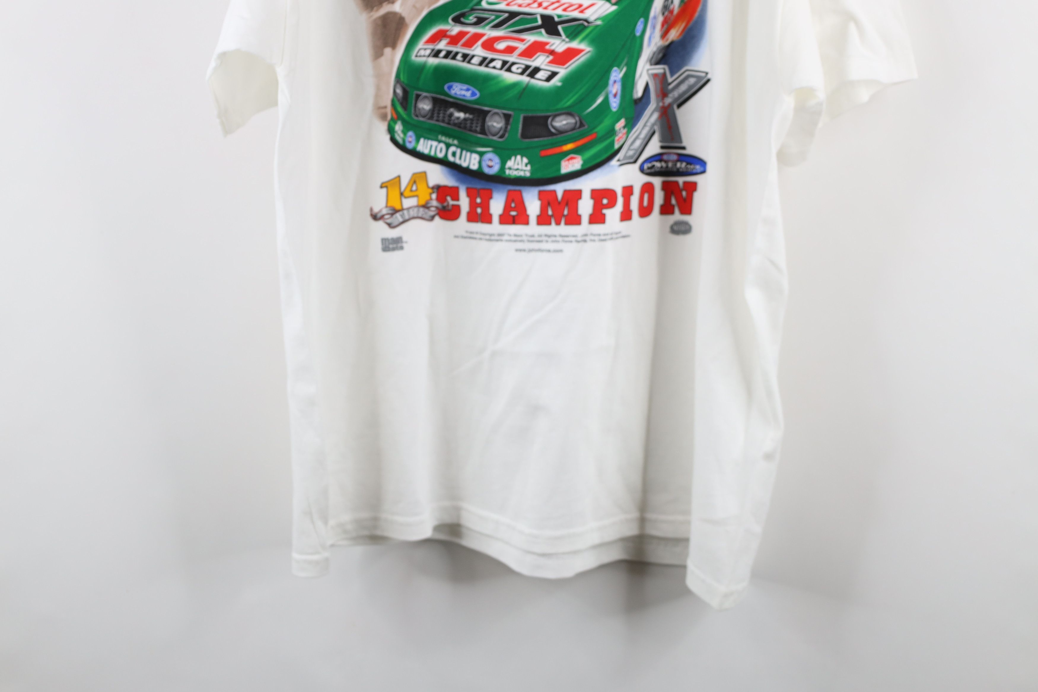 Vintage Deadstock Vintage Y2k 2007 John Force NHRA Racing T-Shirt Size US XL / EU 56 / 4 - 14 Thumbnail