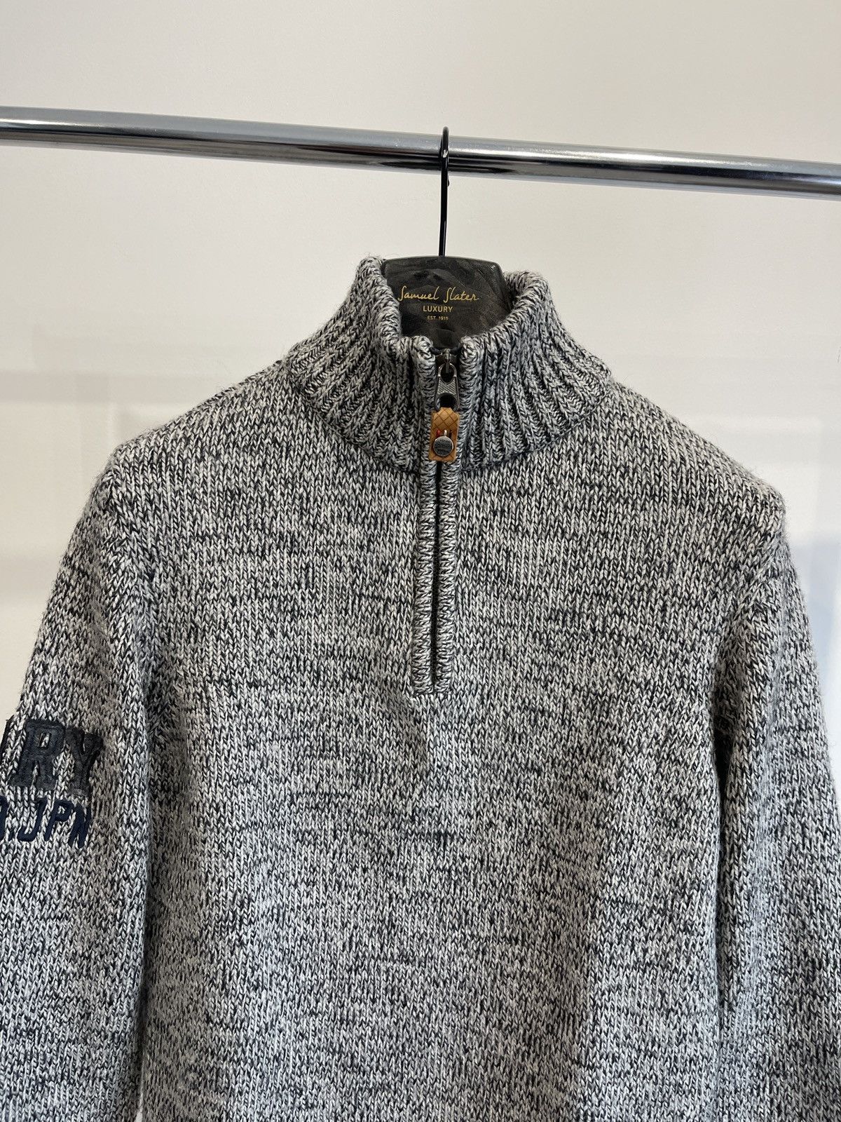 Superdry Superdry Premium Knit Quarter-Zip Mock Neck Sweater - Size M Size US M / EU 48-50 / 2 - 2 Thumbnail