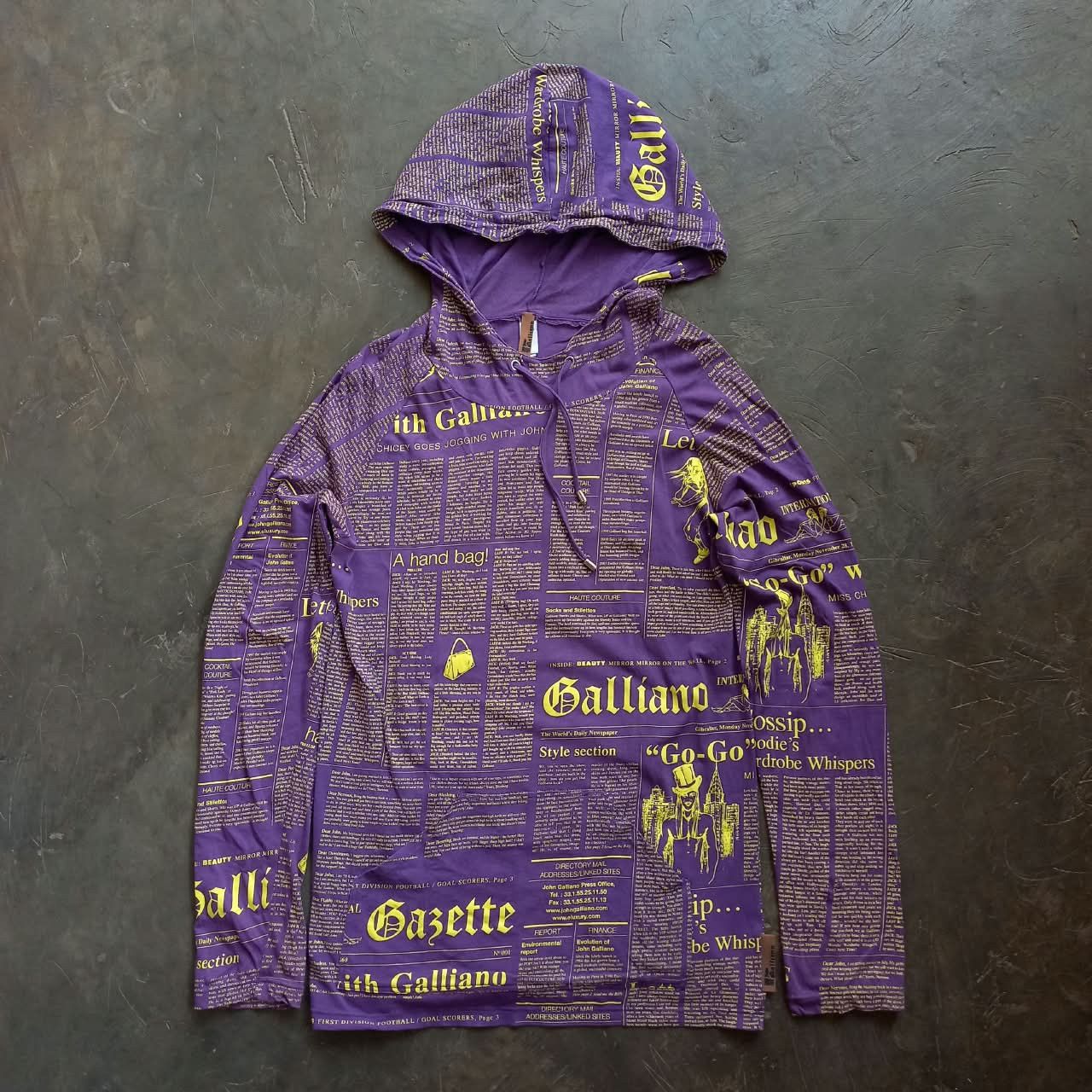 John Galliano Gazette パーカー John Galliano Gazette Newspaper Zip