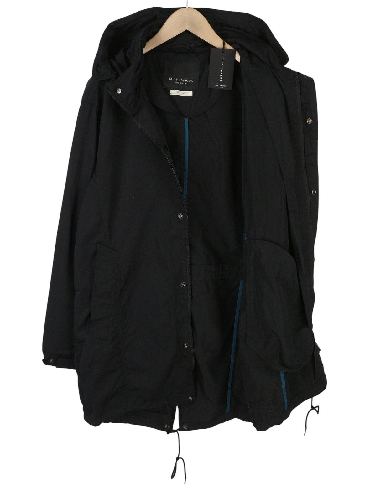 Scotch & Soda M Black Double Hood Lightweight Parka 88477 Size US M / EU 48-50 / 2 - 4 Thumbnail