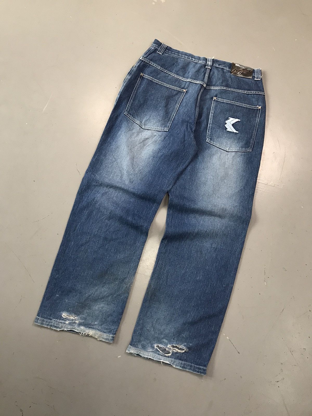 Karl Kani × Vintage Vintage Kani jeans SpellOut embroidered denim Size US 36 / EU 52 - 9 Thumbnail