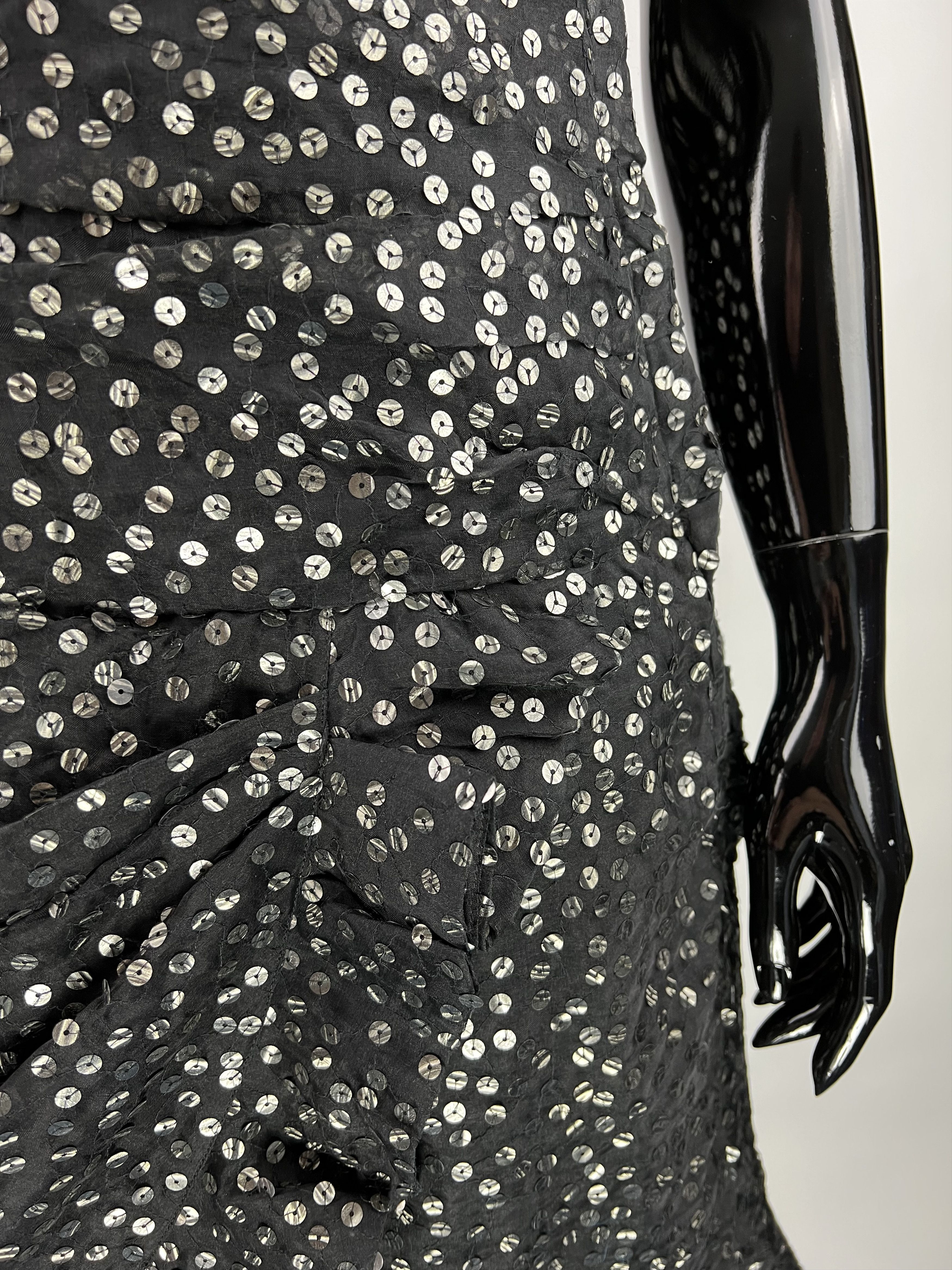 Isabel Marant Isabel Marant Asymmetrical Dress Black Sequined Silk Organza Size XL / US 12-14 / IT 48-50 - 5 Thumbnail