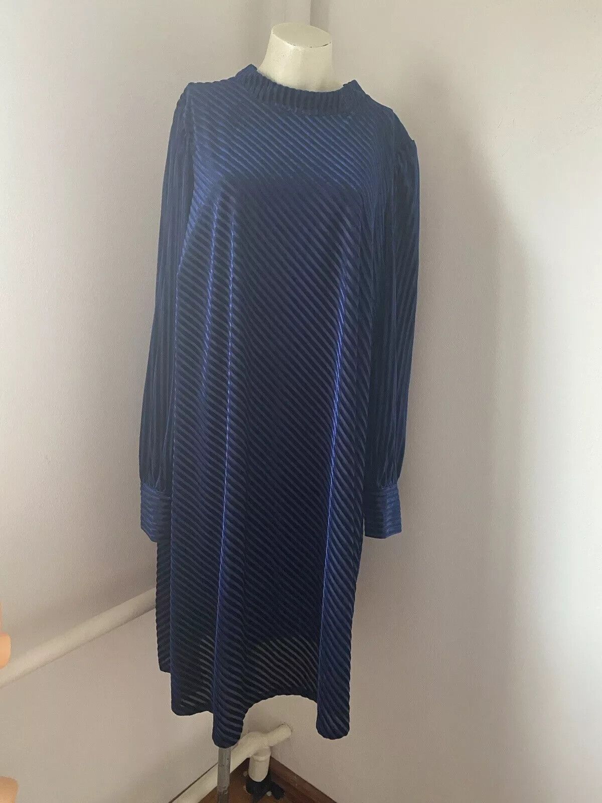 Other Zizzi Ladies Party Dress Velvet Blue Size M Sk2414 Size M / US 6-8 / IT 42-44 - 1 Thumbnail