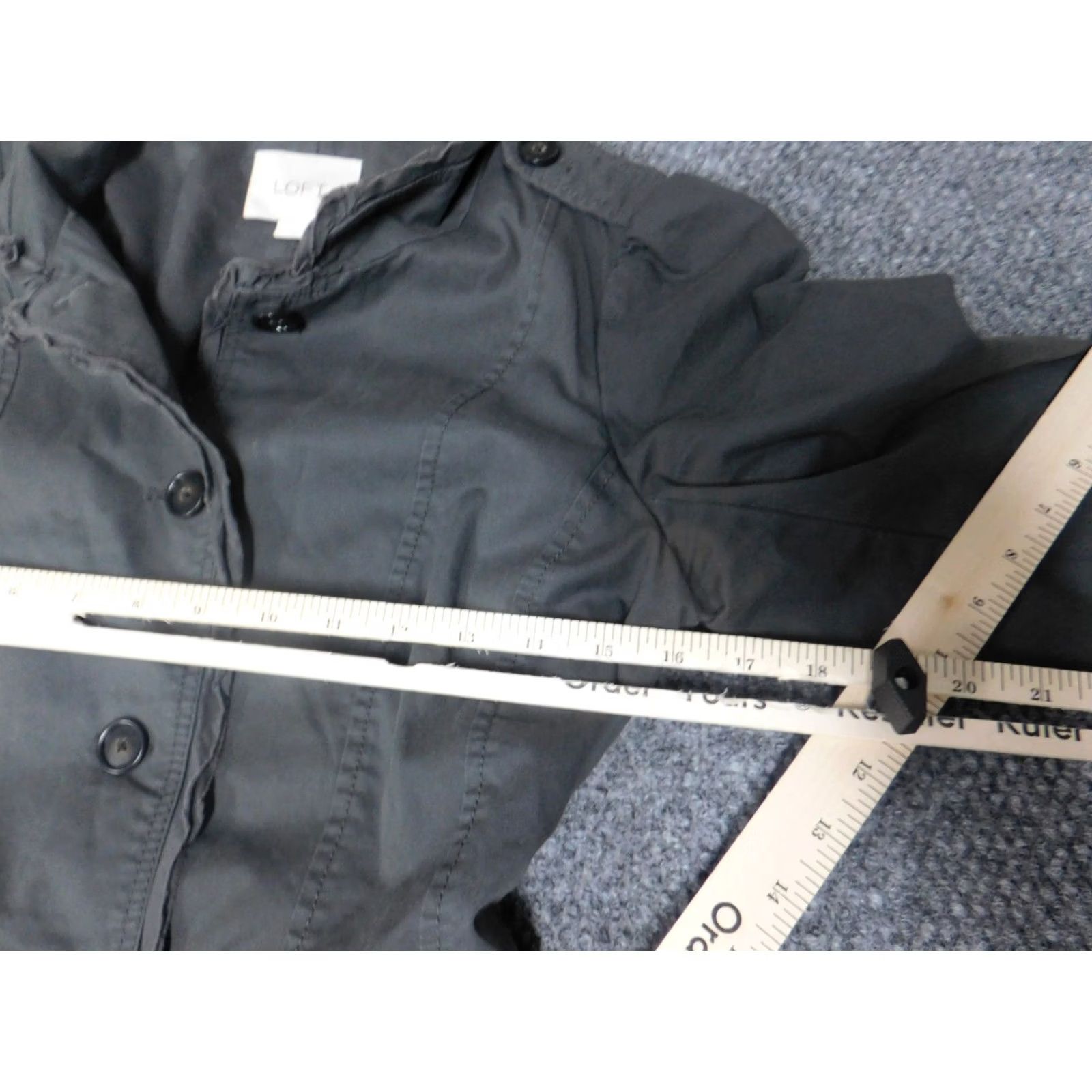 Ann Taylor Ann Taylor Loft Jacket Ladies 4 Gray Trench Coat Button Collar Long Sleeve Cotton Knit Embroidered Casual Mid-Length Belt Size S / US 4 / IT 40 - 6 Thumbnail