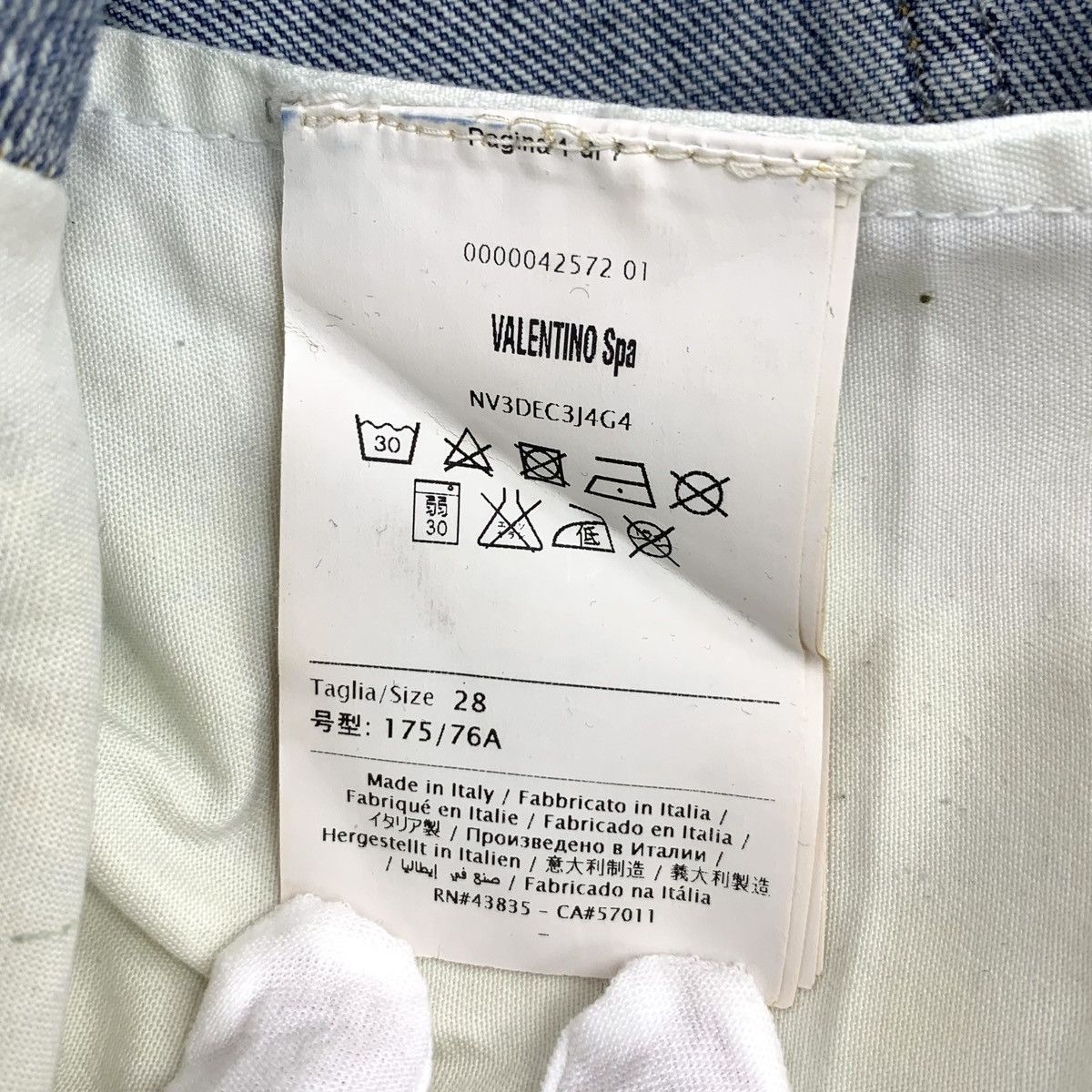 Valentino Valentino Spliced Fabric Distressed Casual Denim Pants K26WX Size 28" / US 6 / IT 42 - 8 Thumbnail