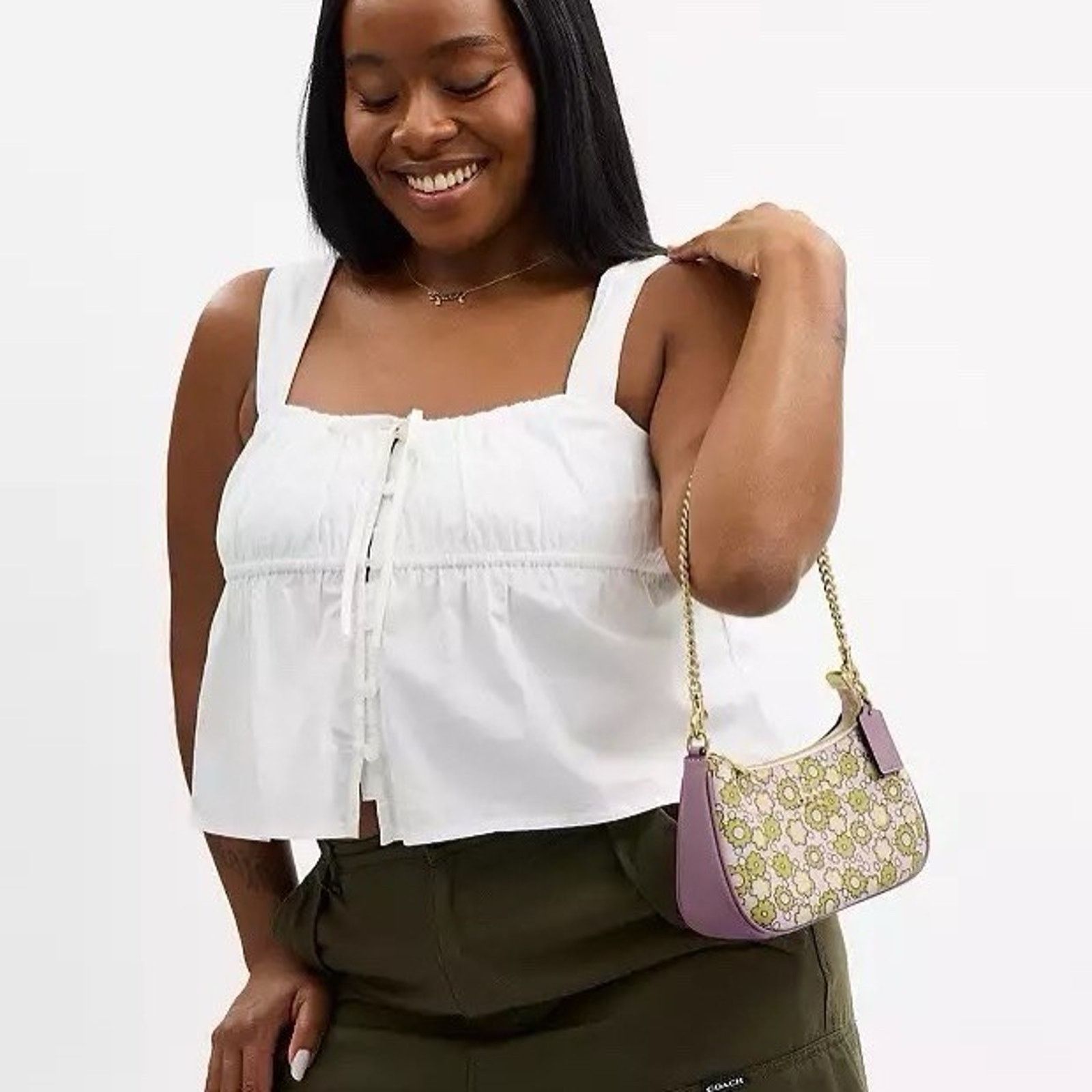 Coach NWT Coach Teri Mini Crossbody Bag Floral Print CBG64 Lilac Size ONE SIZE - 8 Thumbnail