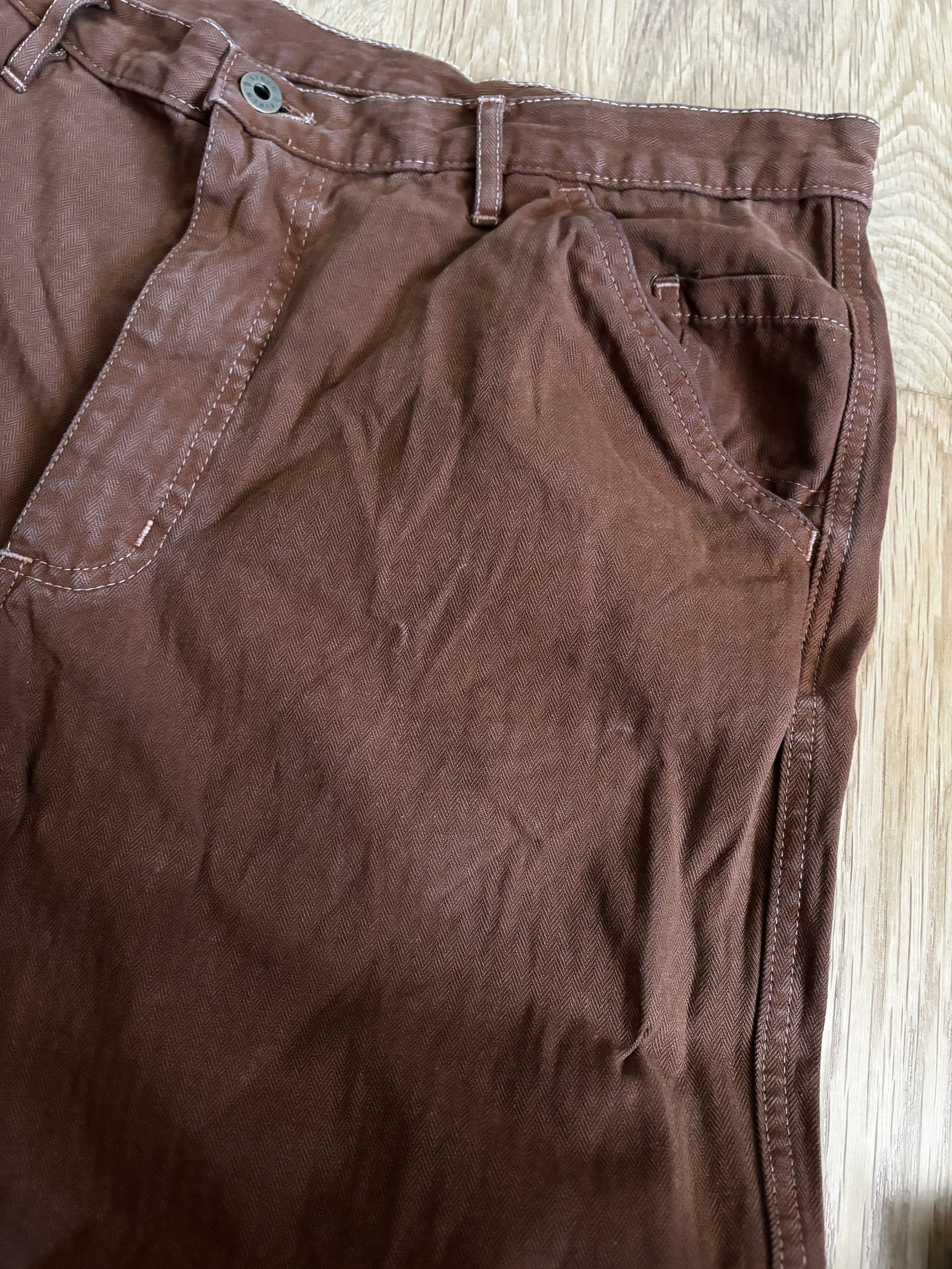 Ginew Ginew Brown Herringbone Pants Size US 35 - 3 Thumbnail