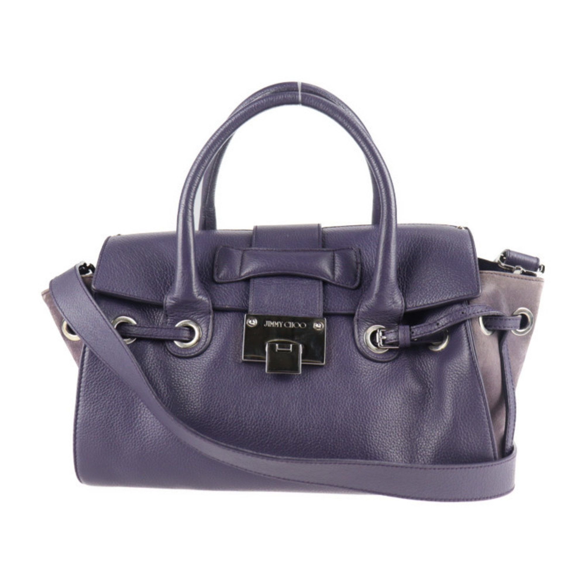 Jimmy Choo Rosalie Handbag Leather Suede Purple Shoulder Bag 2103063007107R1, Women's