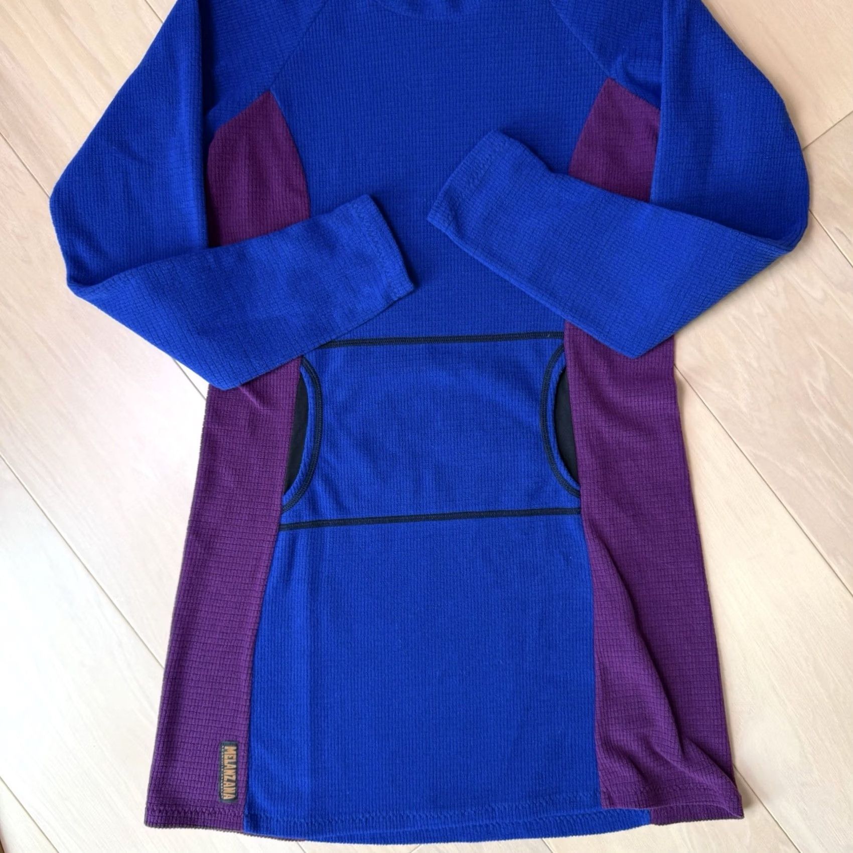Melanzana Melanzana Micro Grid Hoodie Dress Women's Medium Blue Purple Long Pullover Size M / US 6-8 / IT 42-44 - 6 Thumbnail