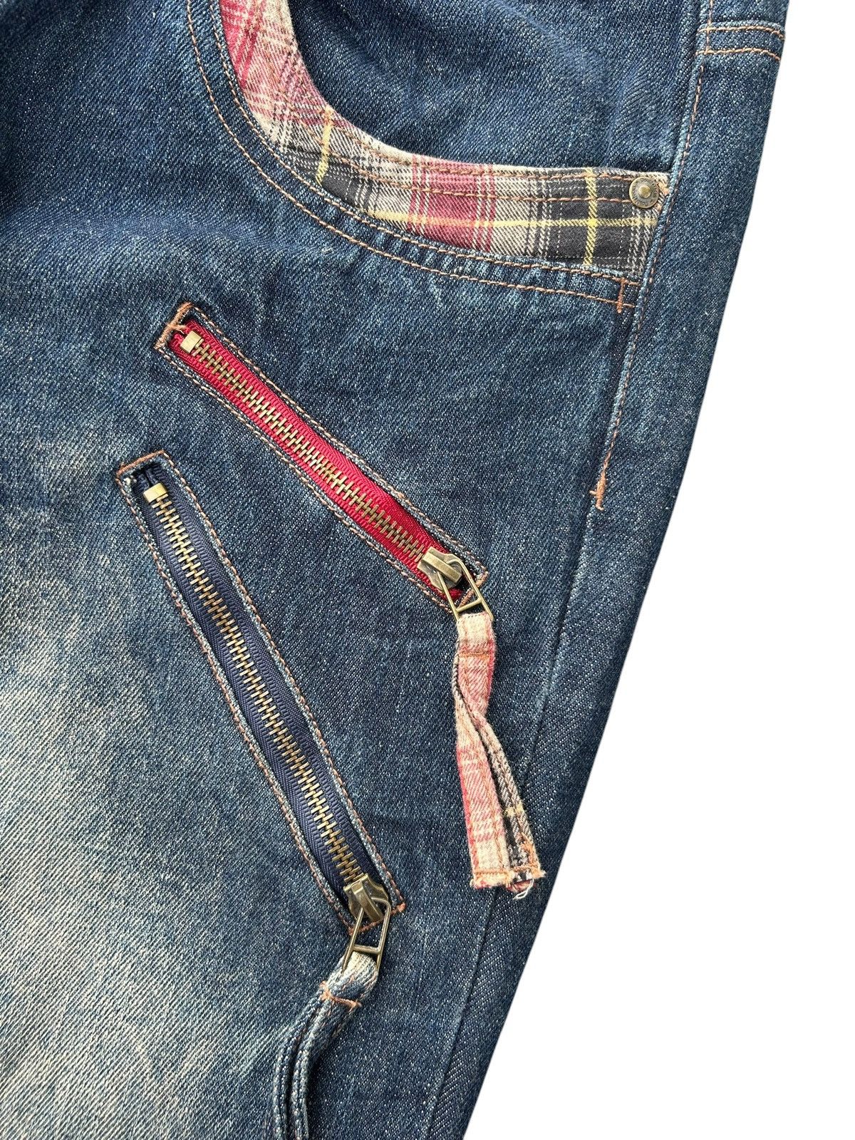 Kapital Flare Double Waist Punk Bondage Japanese Style Denim Jeans Size US 32 / EU 48 - 4 Thumbnail
