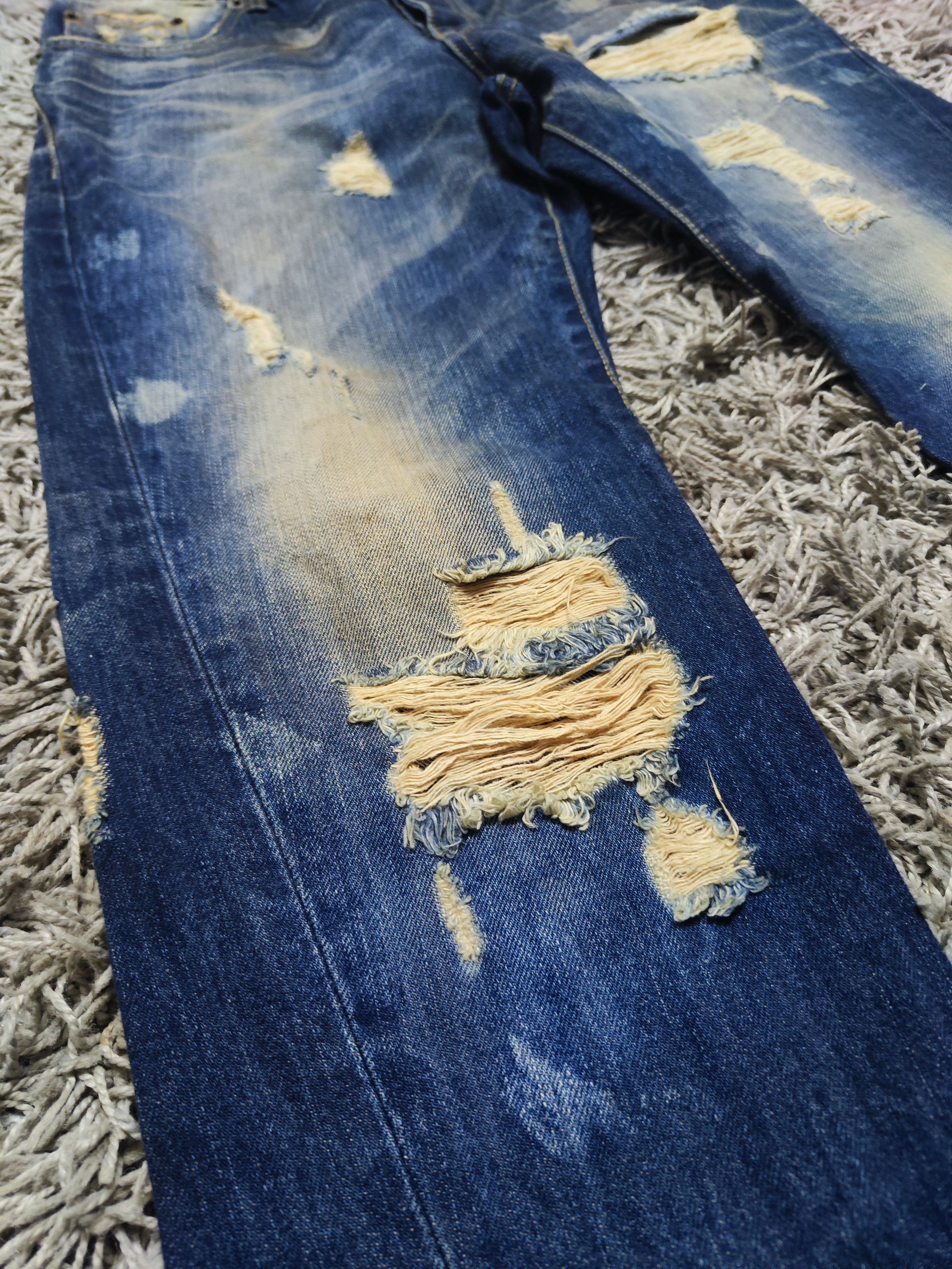 Hysteric Glamour × Japanese Brand × Vintage Twist Leg REGULAR STRAIGHT Ripped Paul Denim Size US 32 / EU 48 - 6 Thumbnail
