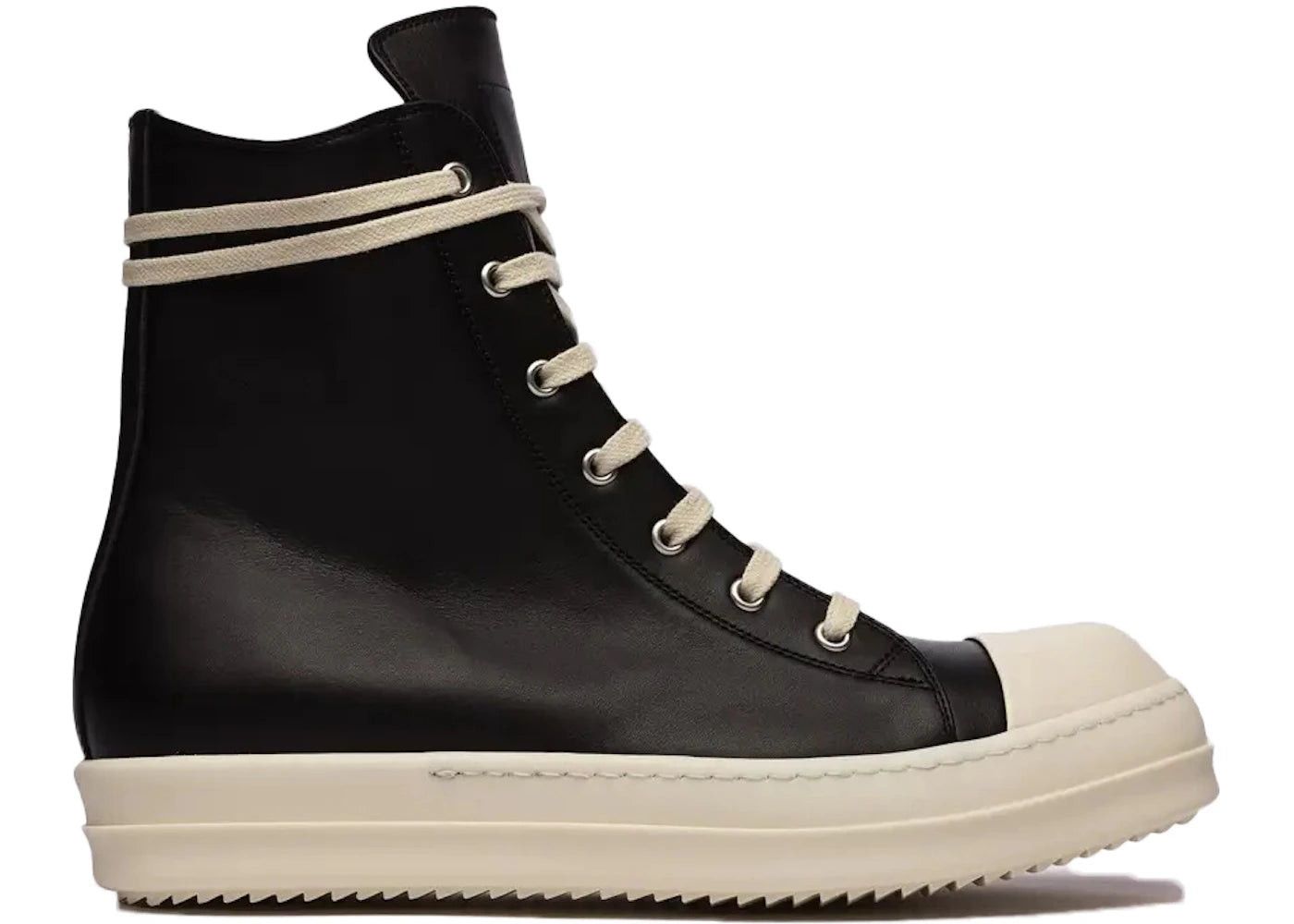 Rick Owens Ramones Leather High Top Black Cream Size US M / EU 48-50 / 2 - 1 Thumbnail