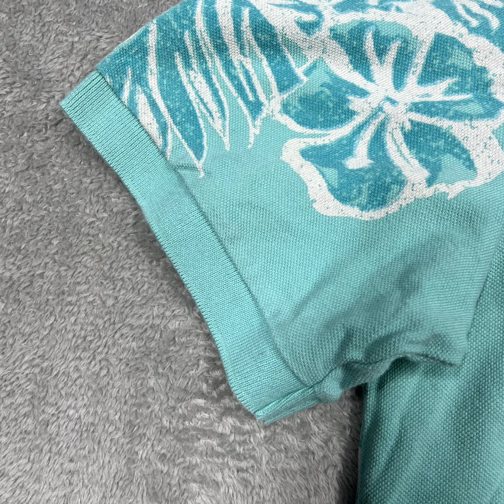 Chaps Chaps Polo Shirt Men Medium Aqua Blue Floral Print Short Sleeve EUC Size US M / EU 48-50 / 2 - 4 Thumbnail