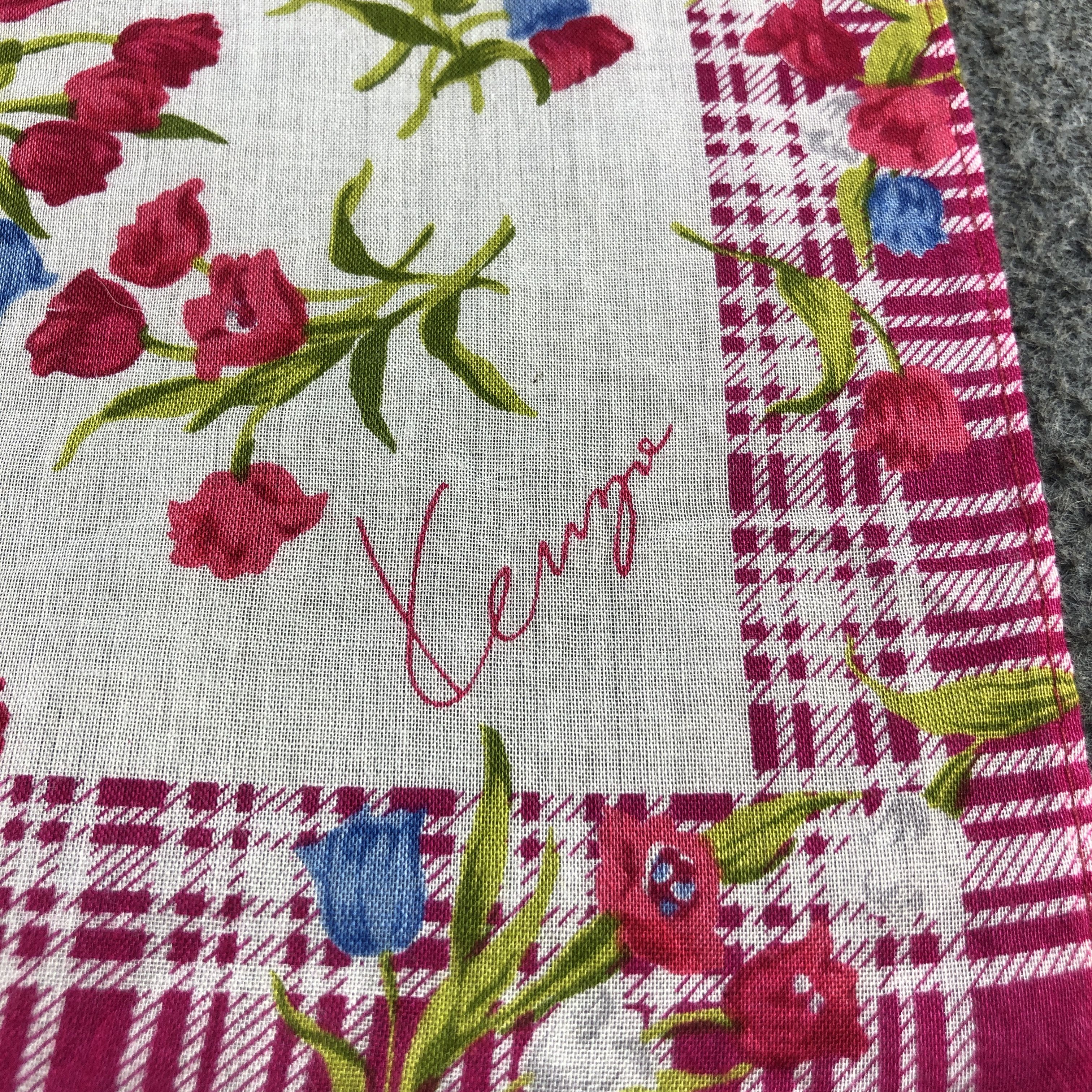 Kenzo × Vintage Kenzo Floral Handkerchief Neckerchief Bandana H2474 Size ONE SIZE - 4 Thumbnail