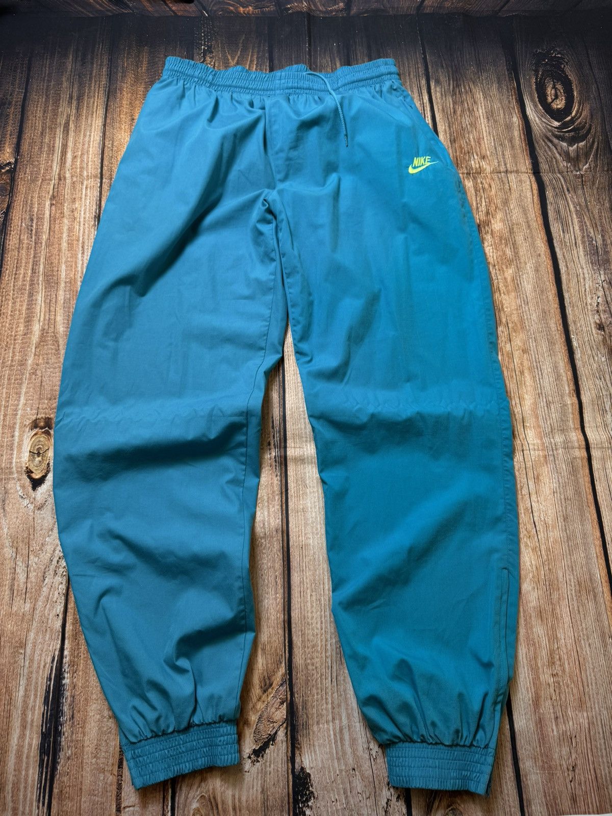 Pre-owned Nike X Vintage Sweatpants Nike Y2k Drill Baggy Fit In Blue Green