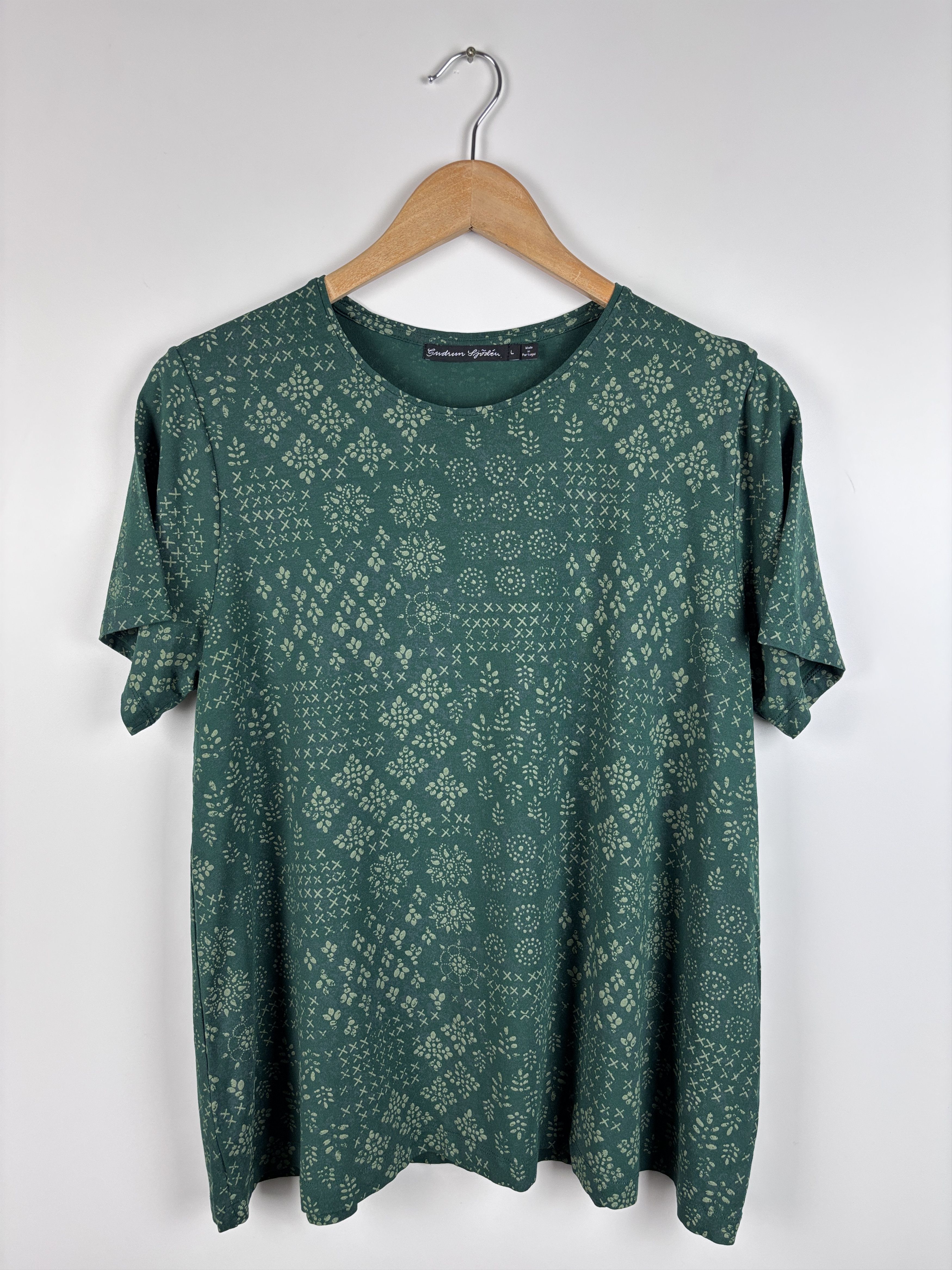 Gudrun Sjoden Womens Gudrun Sjoden Micro Modal Green Top T-Shirt Size L Size L / US 10 / IT 46 - 1 Thumbnail