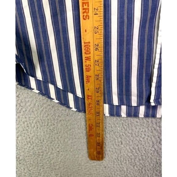 Vintage L.L. Bean Shirt Mens Large Blue White Striped Button-Down Pockets Short Sleeve Casual Size US L / EU 52-54 / 3 - 7 Thumbnail