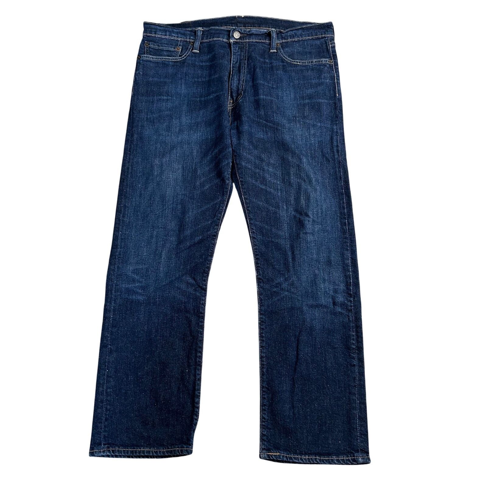 Levi's Levis 504 Straight Leg Dark Wash Denim Blue Jeans 36x28 Size US 36 / EU 52 - 1 Thumbnail