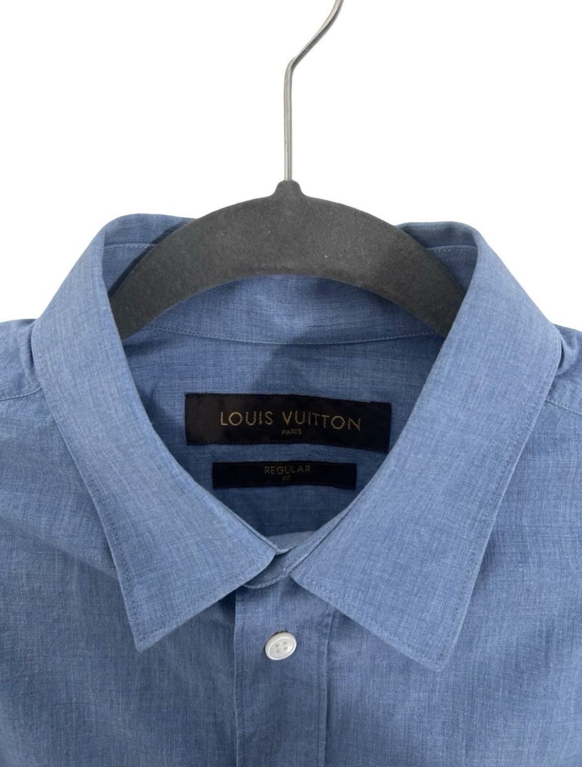 Louis Vuitton Louis Vuitton Men's Button Up Shirt Blue "LV Forever' Size US M / EU 48-50 / 2 - 4 Thumbnail