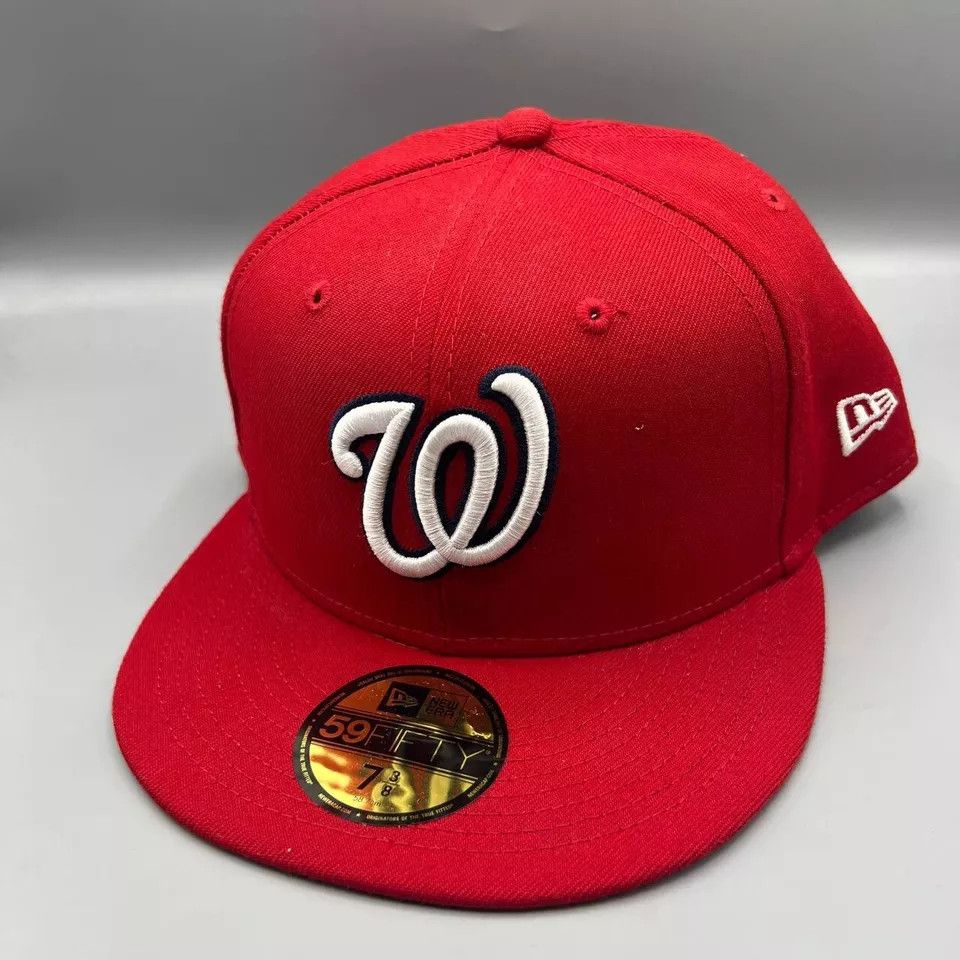 New Era Washington Hat Men 59Fifty New Era MLB Fitted Cap New Size ONE SIZE - 2 Thumbnail