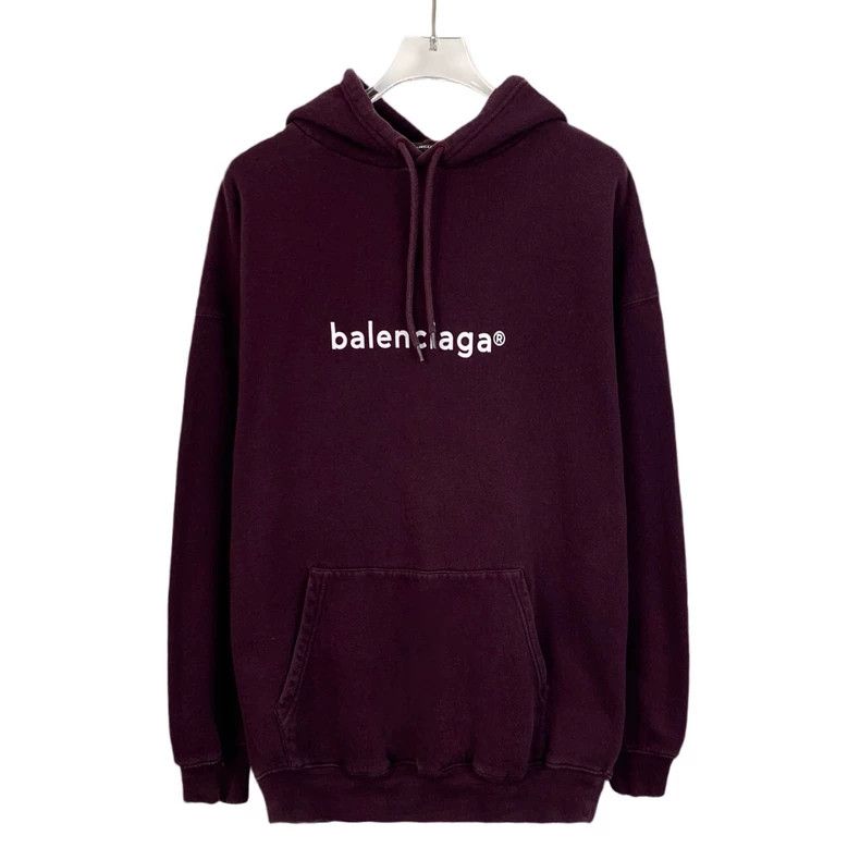 Balenciaga Balenciaga Purple logo monogrammed cotton hooded drawstrin Size US S / EU 44-46 / 1 - 1 Thumbnail