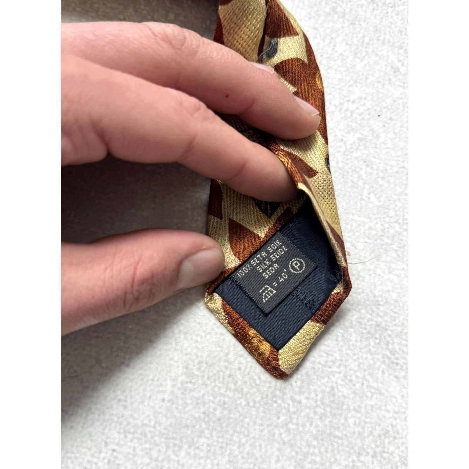 Ermenegildo Zegna VINTAGE Ermenegilão Zegna 100% Silk Flowers Logo Cravat Ties Men Size ONE SIZE - 5 Thumbnail