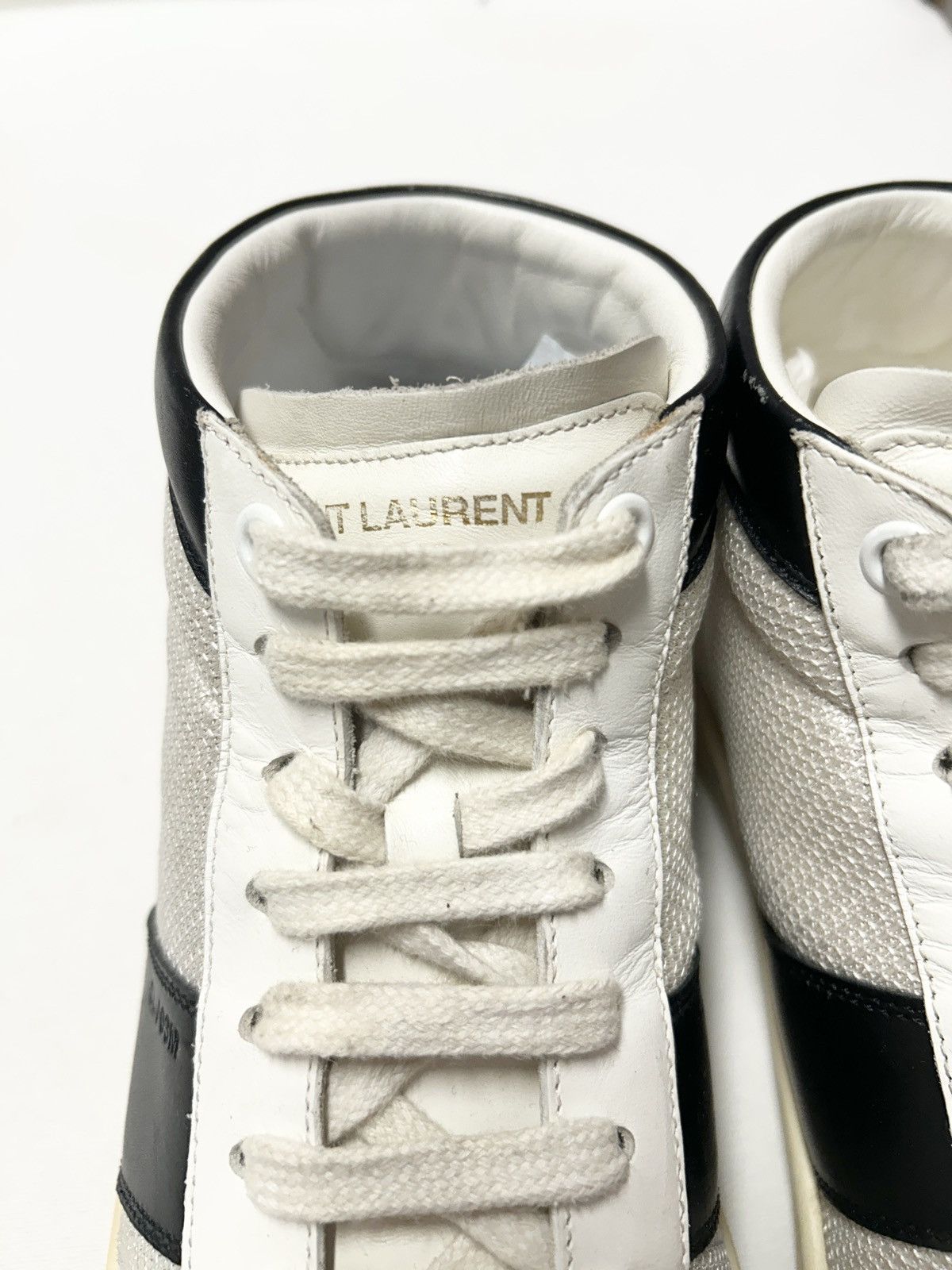Saint Laurent Paris FW2013 SL/03M Leather-Trimmed Mid-Top Sneakers Size US 7 / EU 40 - 9 Thumbnail
