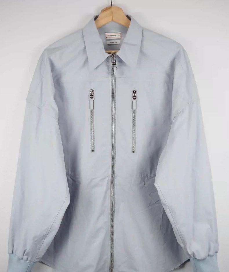 Alexander McQUEEN size 16 Light blue zippered jacket
