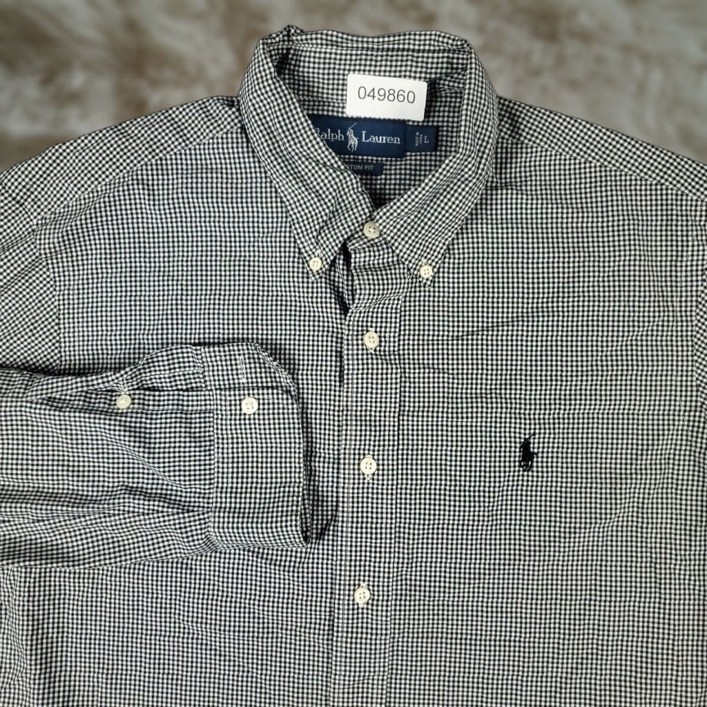 Ralph Lauren Ralph Lauren Button Up Shirt Mens Large Gray Check Long Sleeve Cotton Casual Modern Size US L / EU 52-54 / 3 - 1 Thumbnail