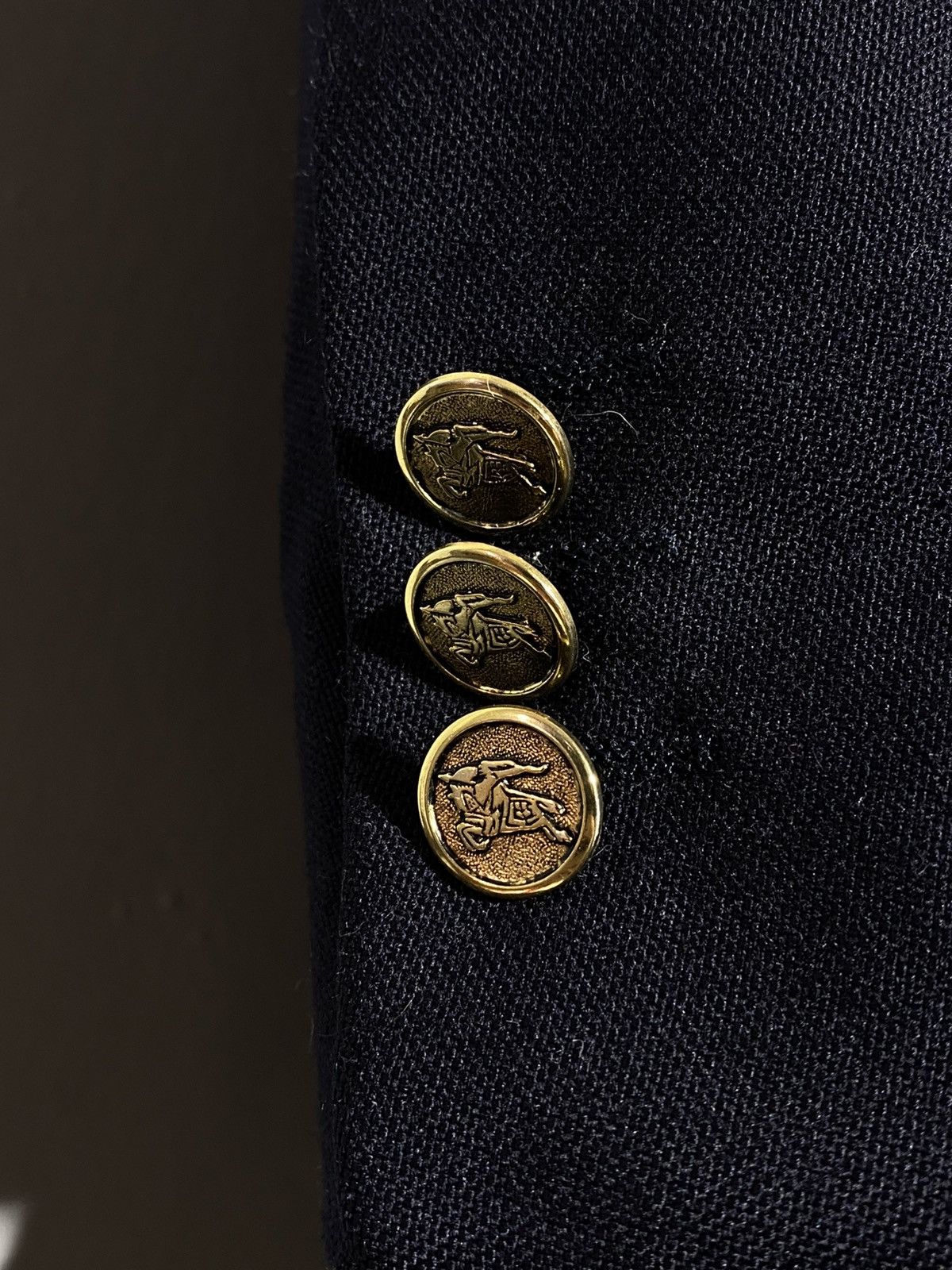 Burberry Vintage 90s Burberrys Blazer Jacket With Gold Logo Button Size 50R - 7 Thumbnail
