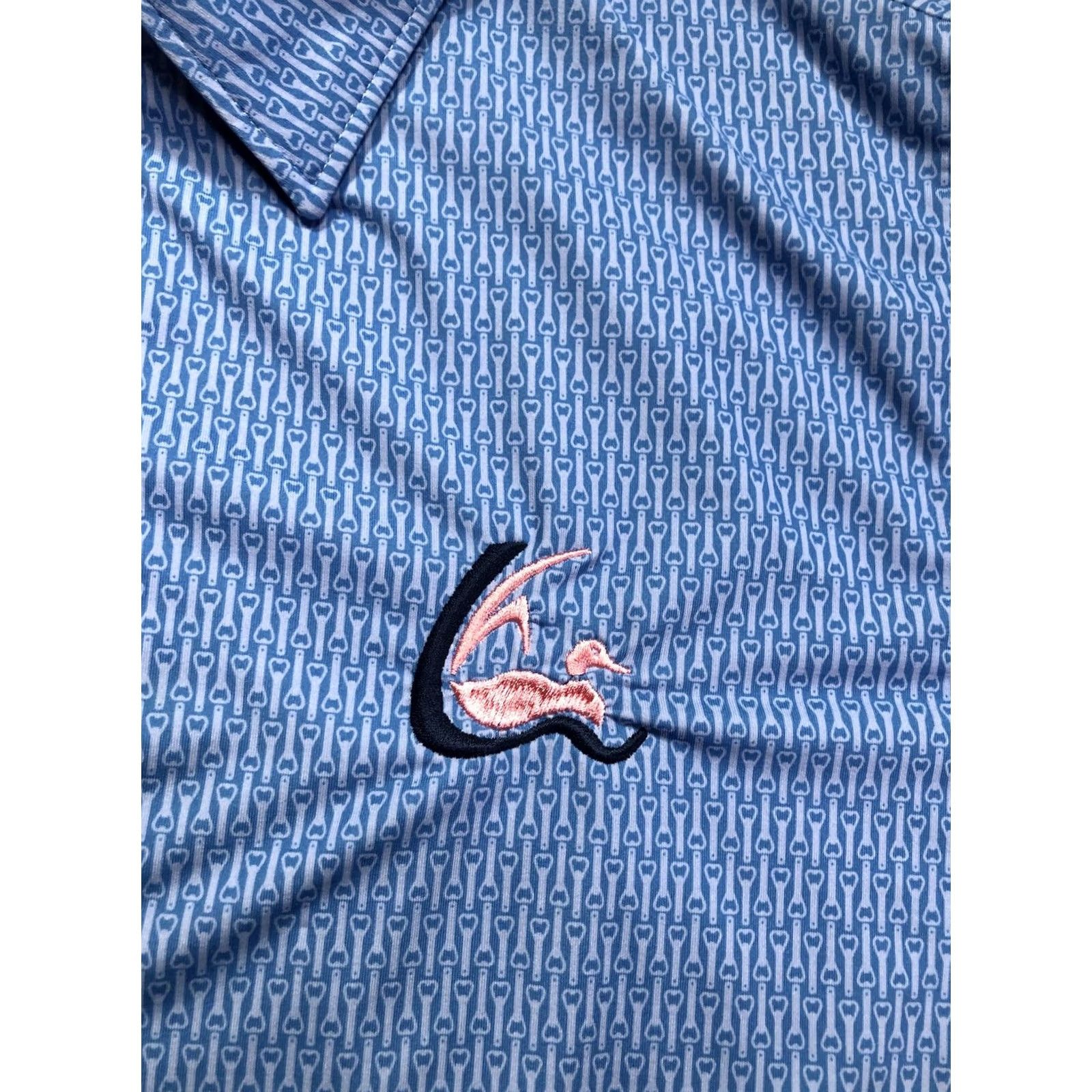 Vintage Criquet Polo Shirt Mens S Blue Geometric All Over Print Performance Golf Tee Shirt Size US S / EU 44-46 / 1 - 6 Thumbnail