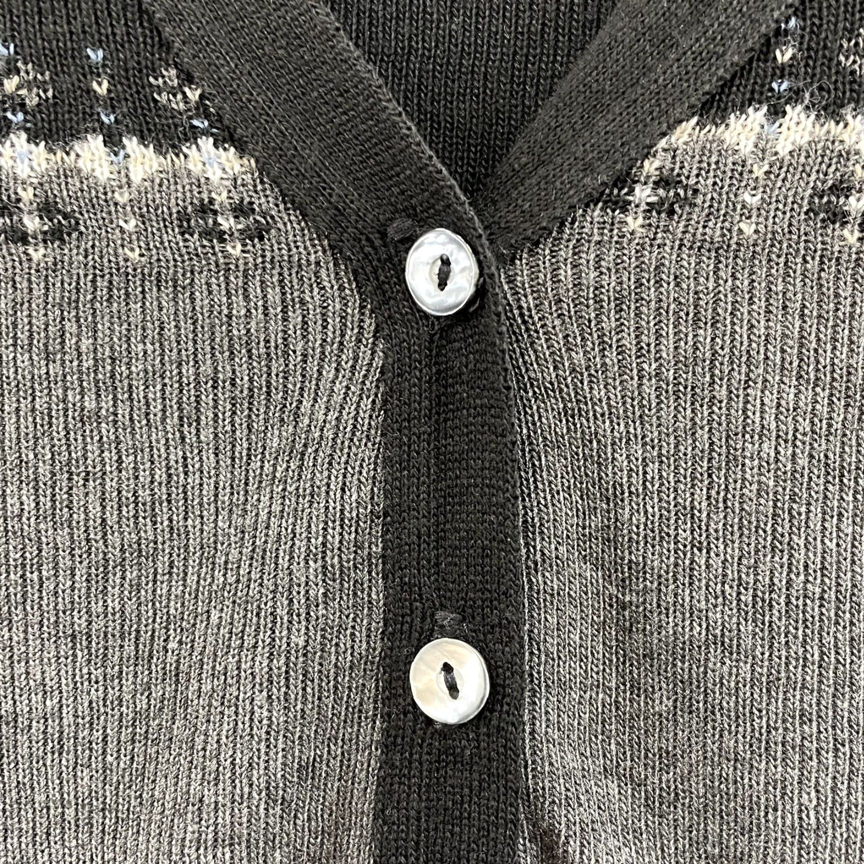 Vintage VINTAGE 90s Y2K Cardigan Sweater Top Small Black Grey Fair Isle Icelandic Nordic Arizona Jeans Women Small Cardigan Clothing Womens Size S / US 4 / IT 40 - 5 Thumbnail