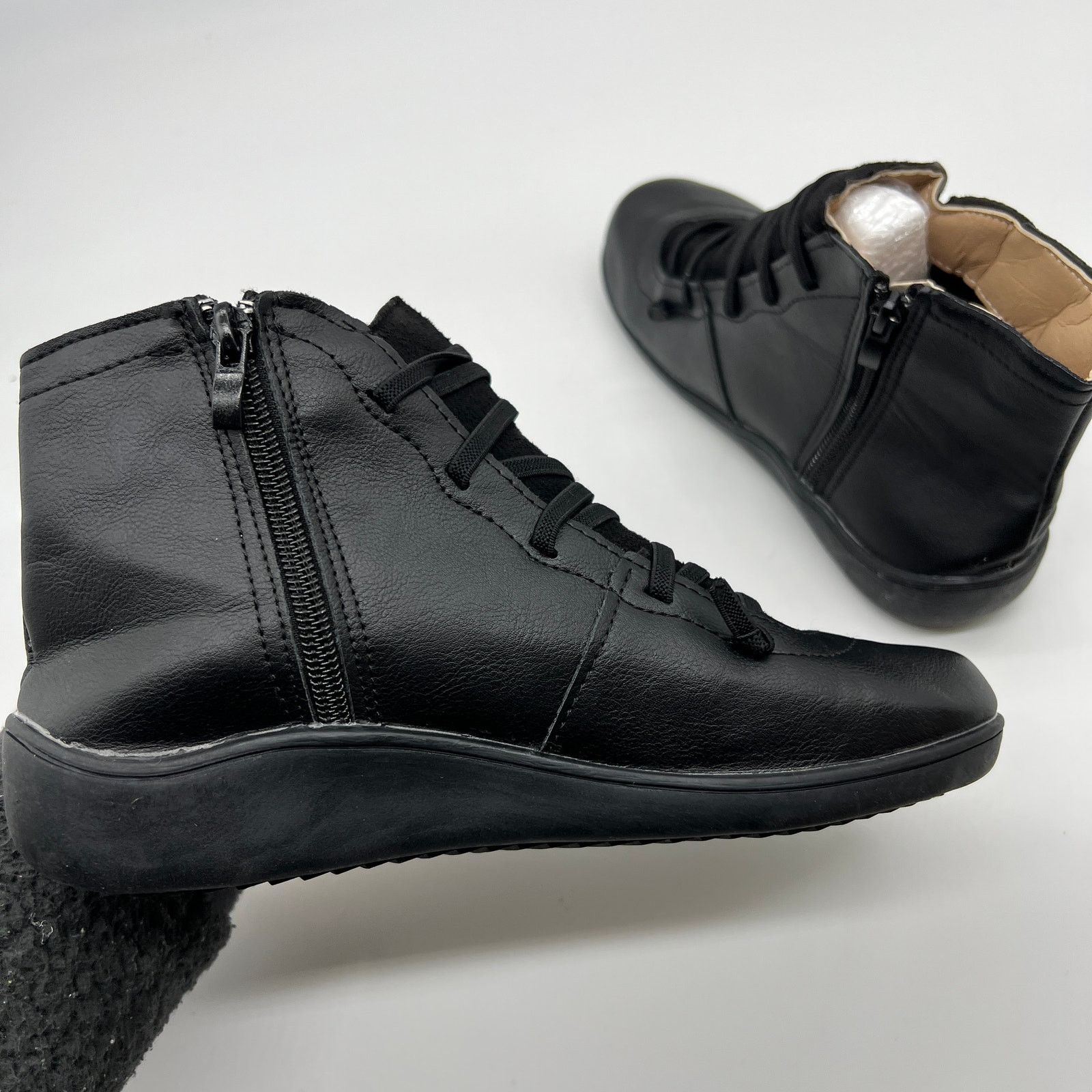 Other Ankle Boots Black Round Toe Casual Comfortable Lightweigh Size US 6.5 / IT 36.5 - 7 Thumbnail