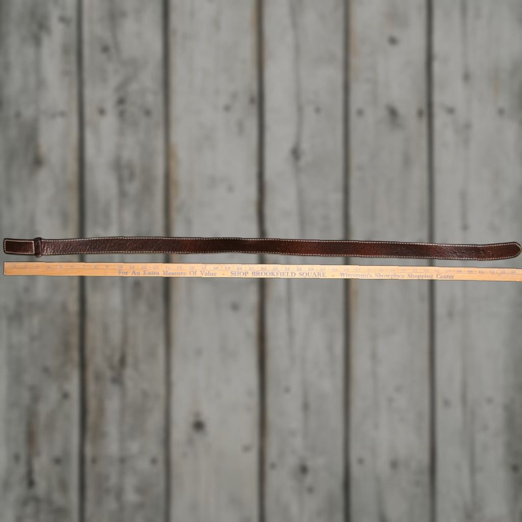 Vintage VINTAGE Justin Belt Men Brown Leather Western Buckleless Stitched Buffalo Calf Size 40 Size 40 - 1 Thumbnail