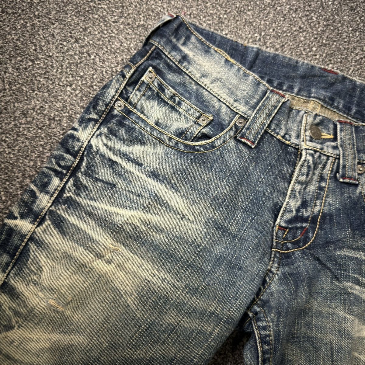 If Six Was Nine Flared 90s Rare Japanese Snake Tornado Mart Whisker Jeans Size US 32 / EU 48 - 14 Thumbnail