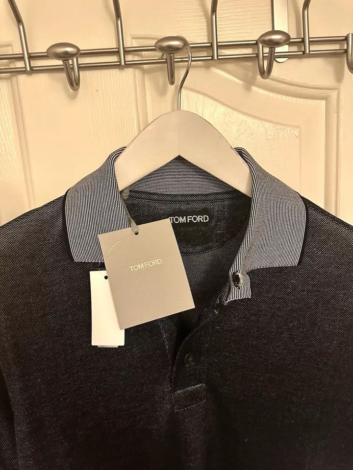 Tom Ford o1ebxxf0225 Polo Shirt in Silver/Black Size US M / EU 48-50 / 2 - 3 Thumbnail