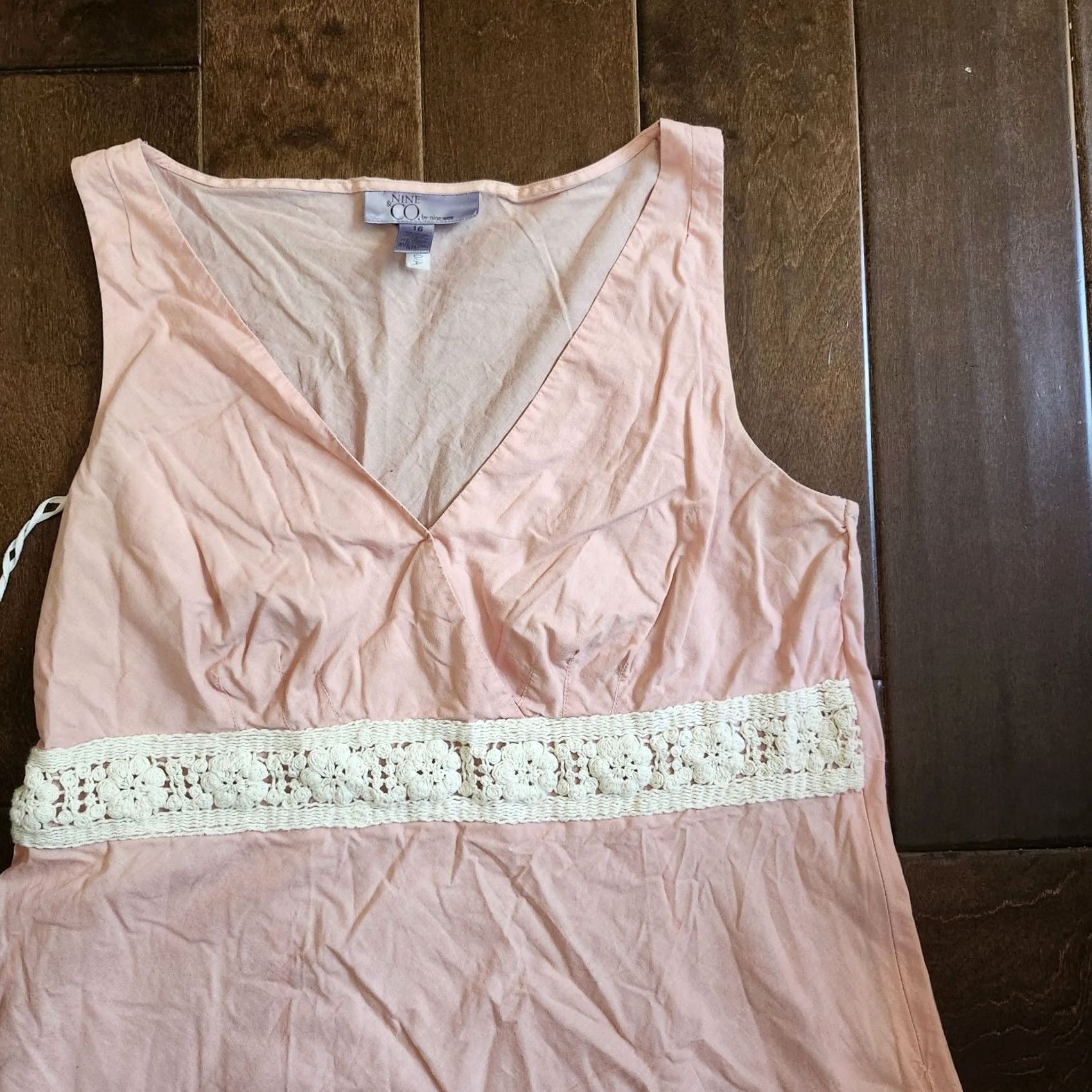 Nine West Nine West & Co Women's Blouse Top Sleeveless Pink 16 Regular Cotton Solid Casual Party/Cocktail Travel Mens Women? Size XXL / US 16-18 / IT 52-54 - 3 Thumbnail