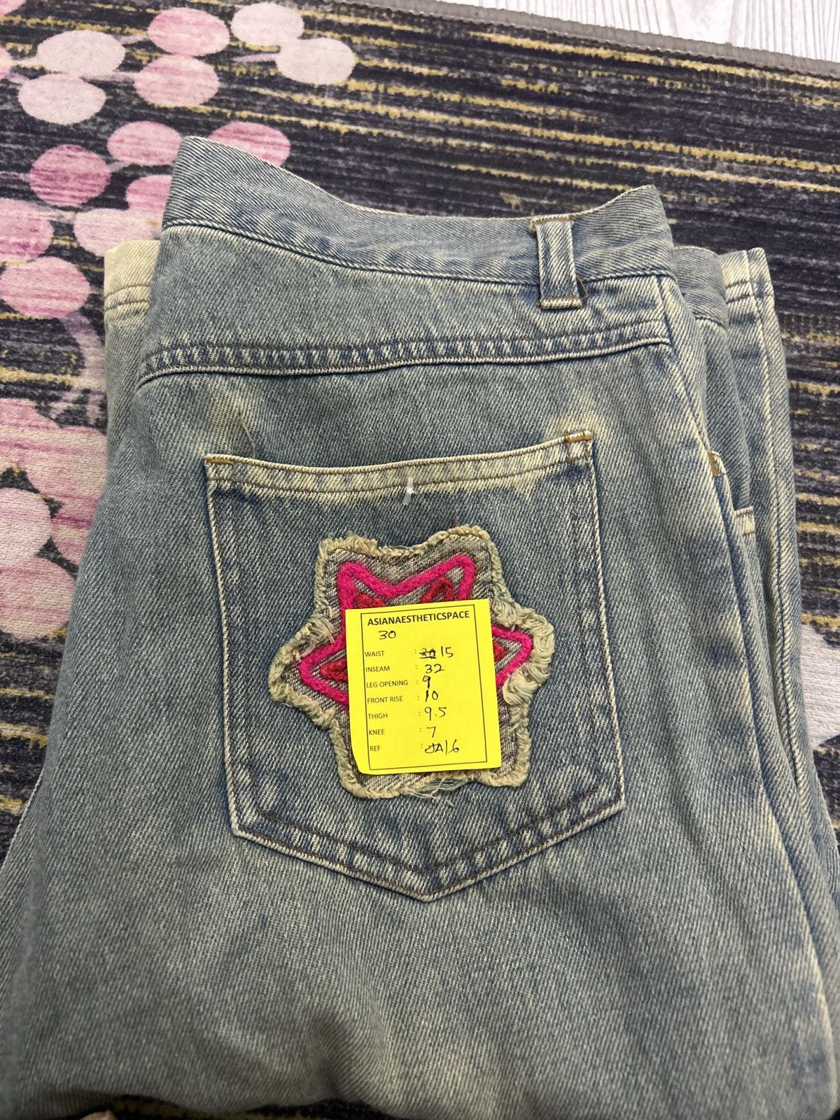 Hysteric Glamour Active Collection Flare Mud Washed Embroidery Patches Flower Size US 30 / EU 46 - 13 Thumbnail