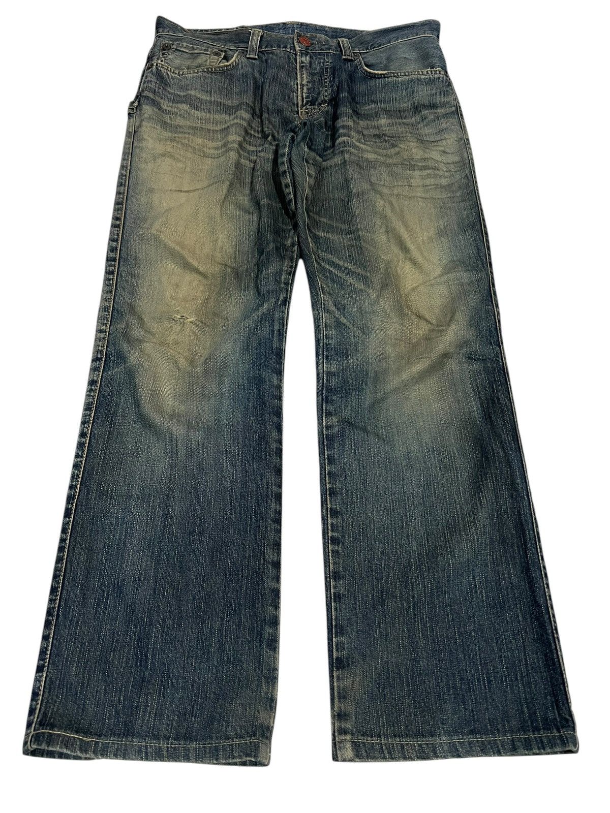 If Six Was Nine 2000s EDWIN 503 BLUE TRIP MUD WASH FLARED JEAN