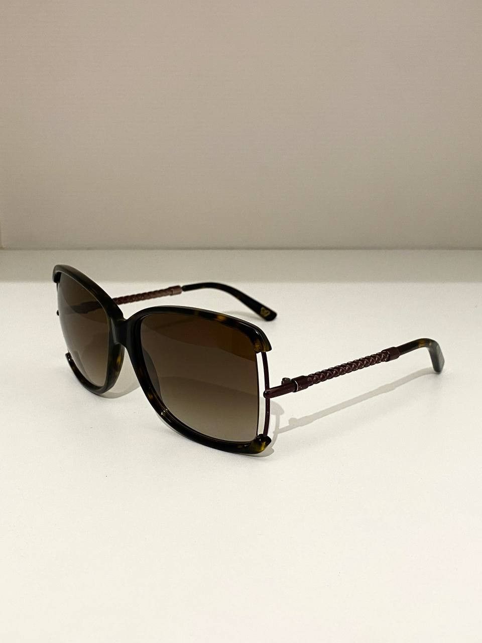 Bottega Veneta Bottega Veneta Oversized Rimless Intrecciato Sunglasses Y2K Size ONE SIZE - 3 Thumbnail