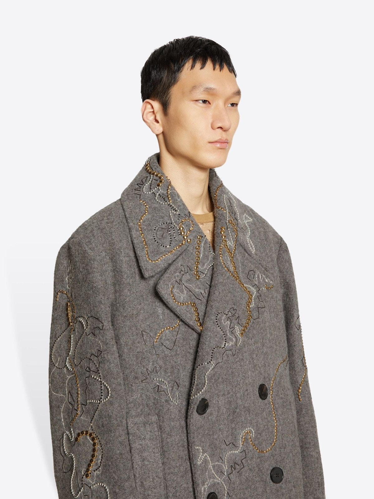 Dries Van Noten Dries Van Noten FW23 Raven Embellished Peacoat Size US M / EU 48-50 / 2 - 10 Thumbnail
