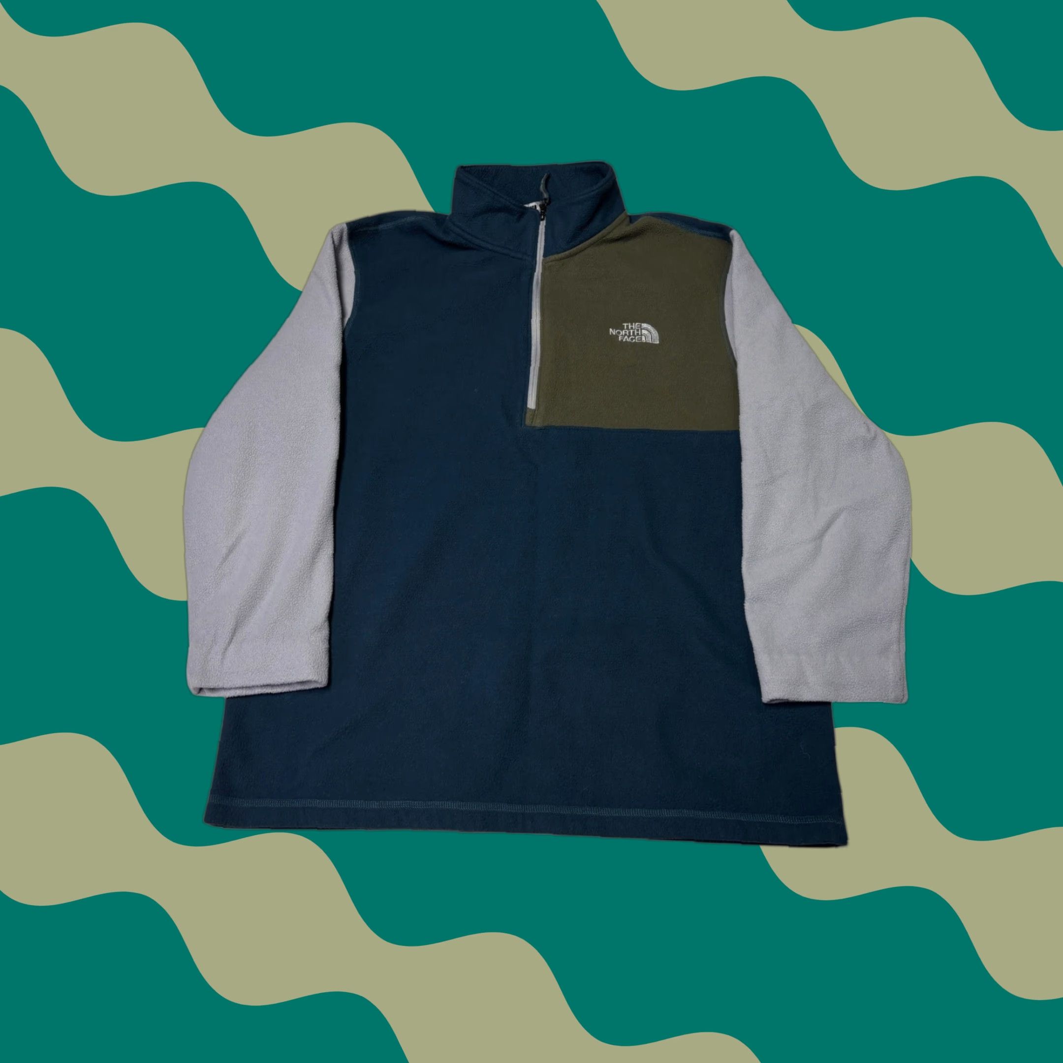 The North Face The North Face Mens Fleece Jacket Size L Navy Gray 1/4 Zip Pullover Size US L / EU 52-54 / 3 - 1 Thumbnail