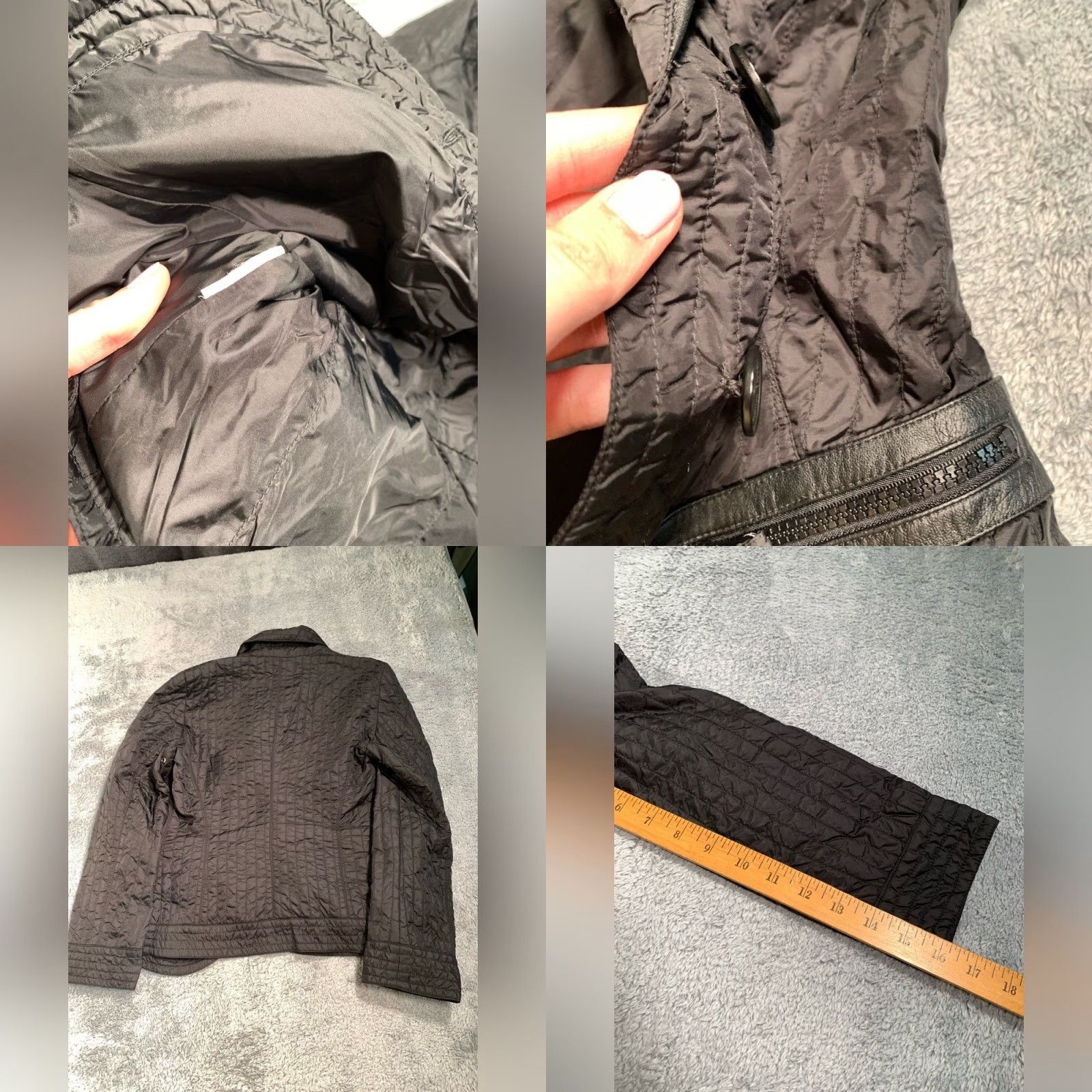 Armani Armani Collezioni quilted black jacket 2 Women Black Nylon Basic Jacket 2 Womens Size XS / US 0-2 / IT 36-38 - 8 Thumbnail