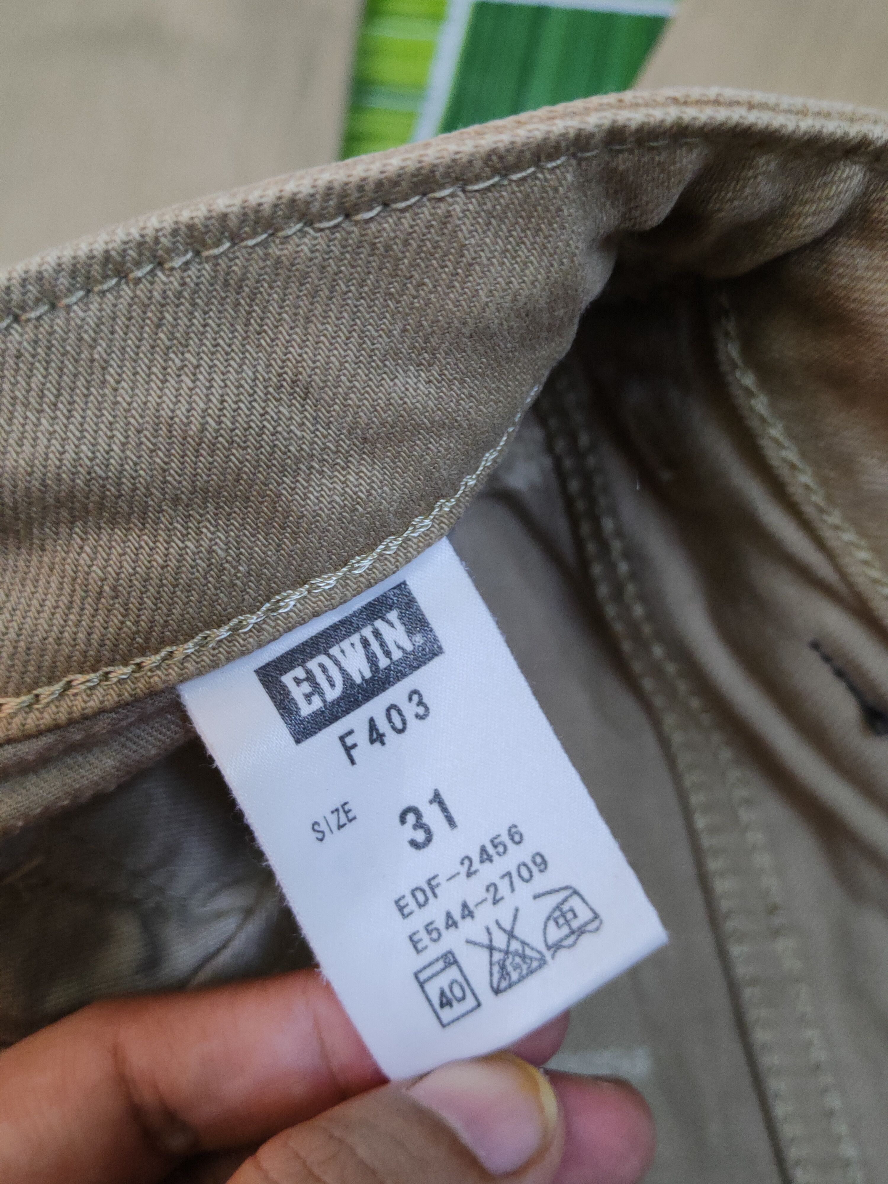 Edwin Edwin Brown denim distressed ripped Casual Pants #S1561 Size US 31 - 15 Thumbnail