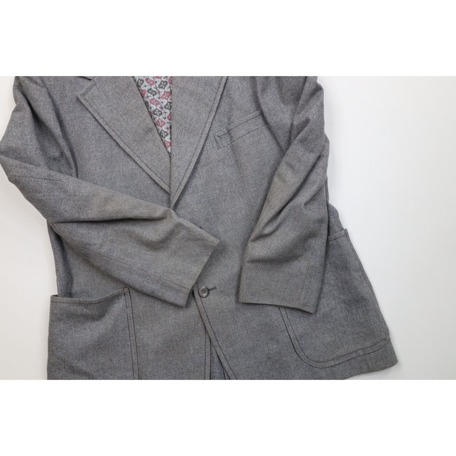 Vintage Vintage 60s Rockabilly Distressed Wool 3 Piece Suit Wedding Size 44R - 5 Thumbnail